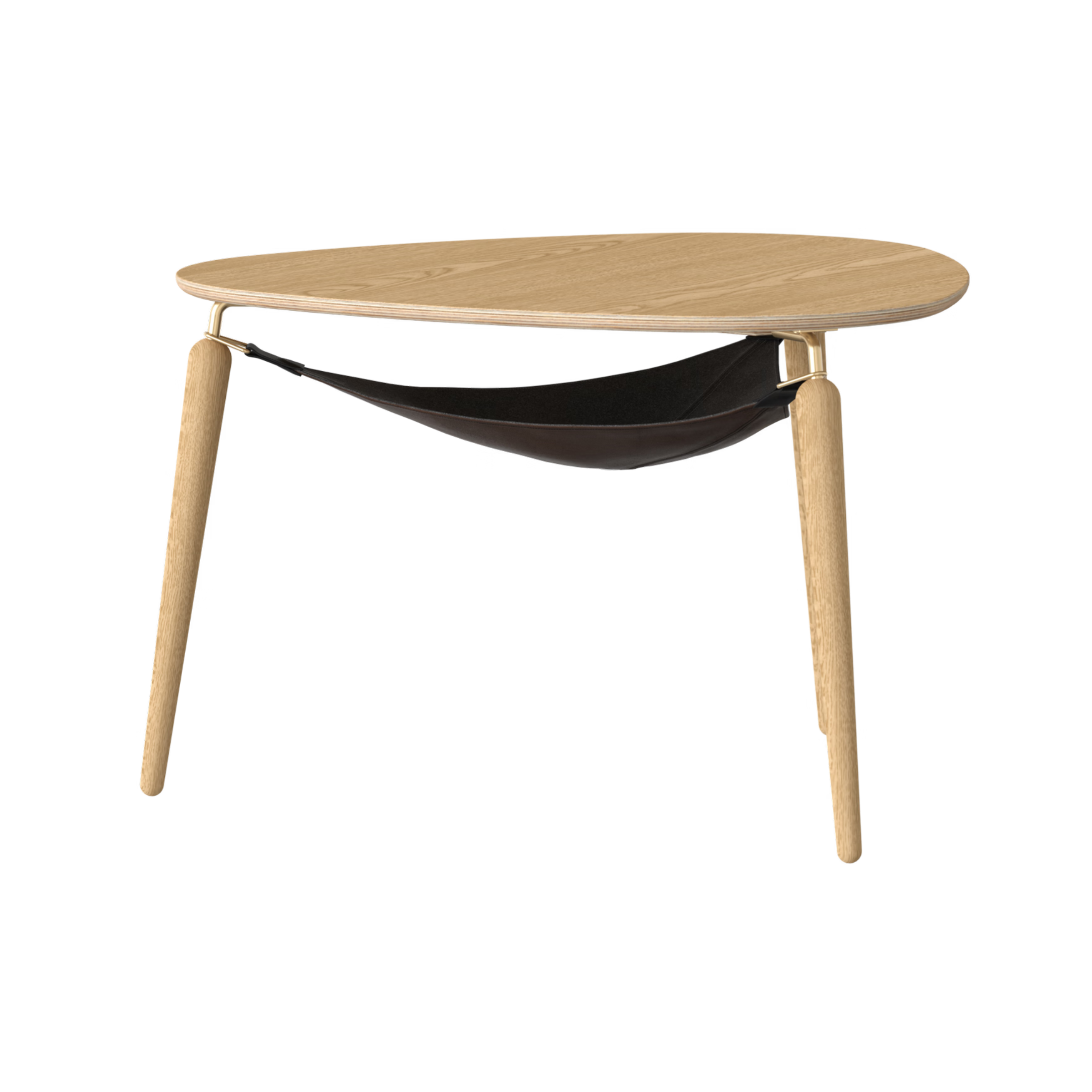 Hang Out salontafel eiken met gouden steunen