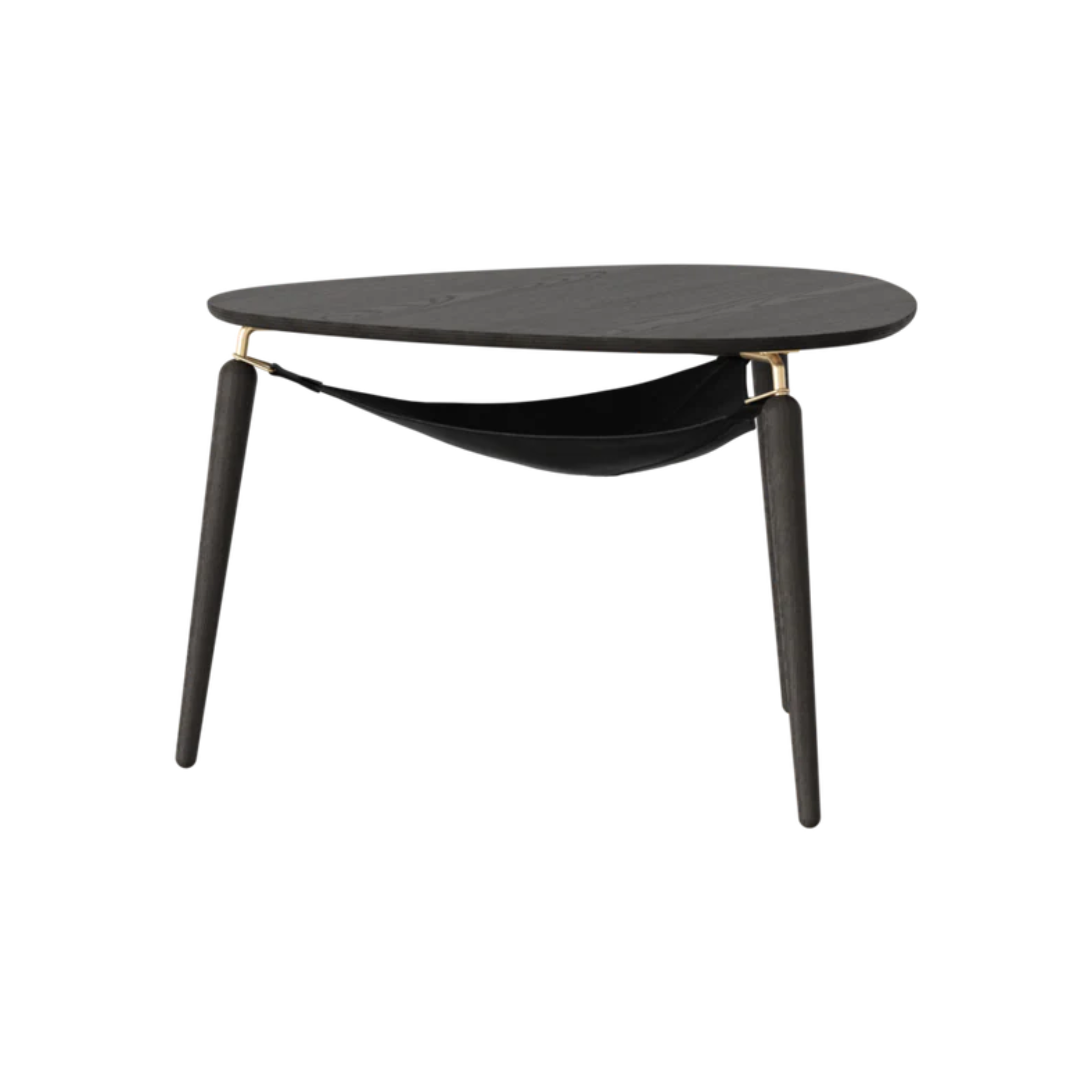Hang Out salontafel zwart eiken met gouden steunen
