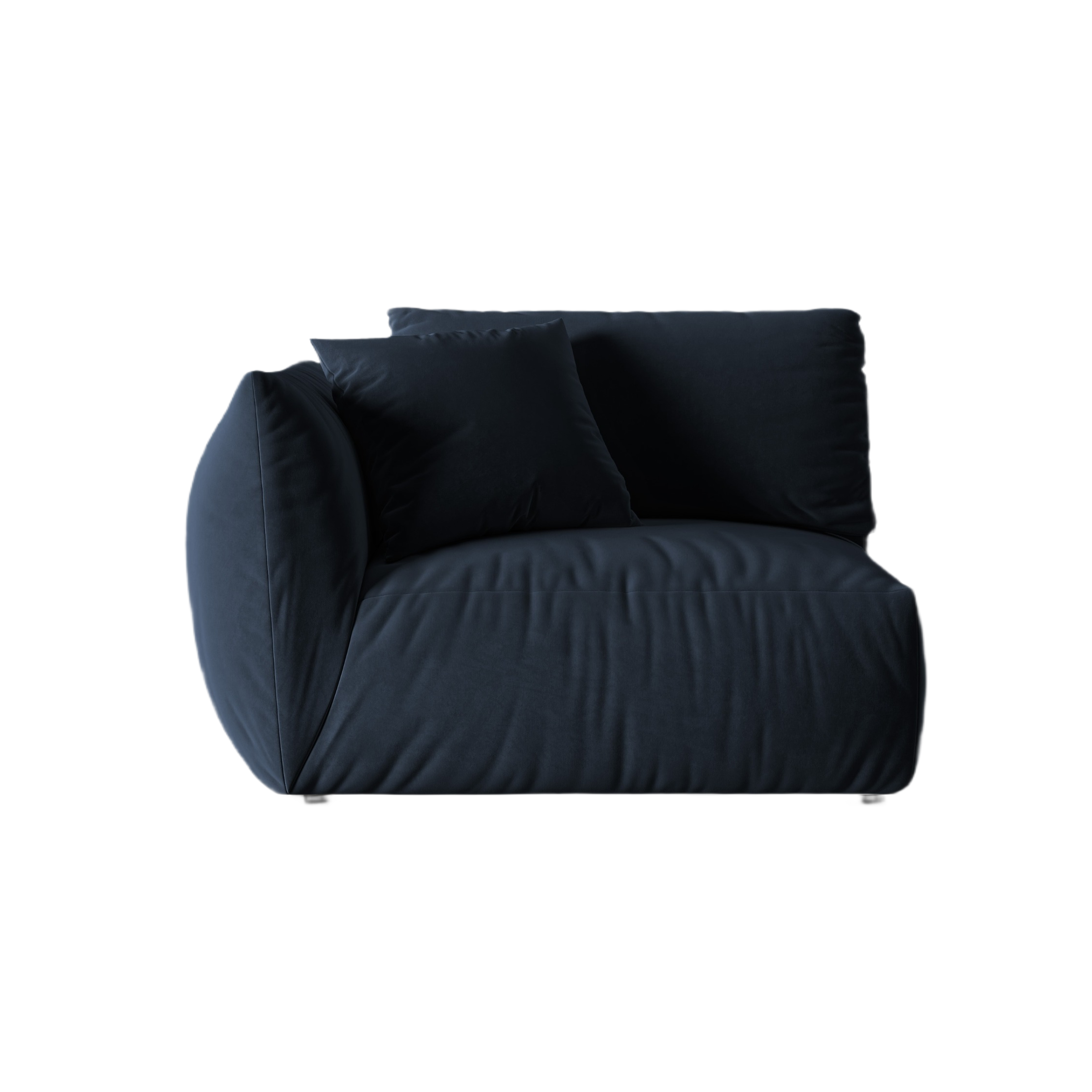 Modulares Samtsofa CHRIS - breites linkes Element in königsblau