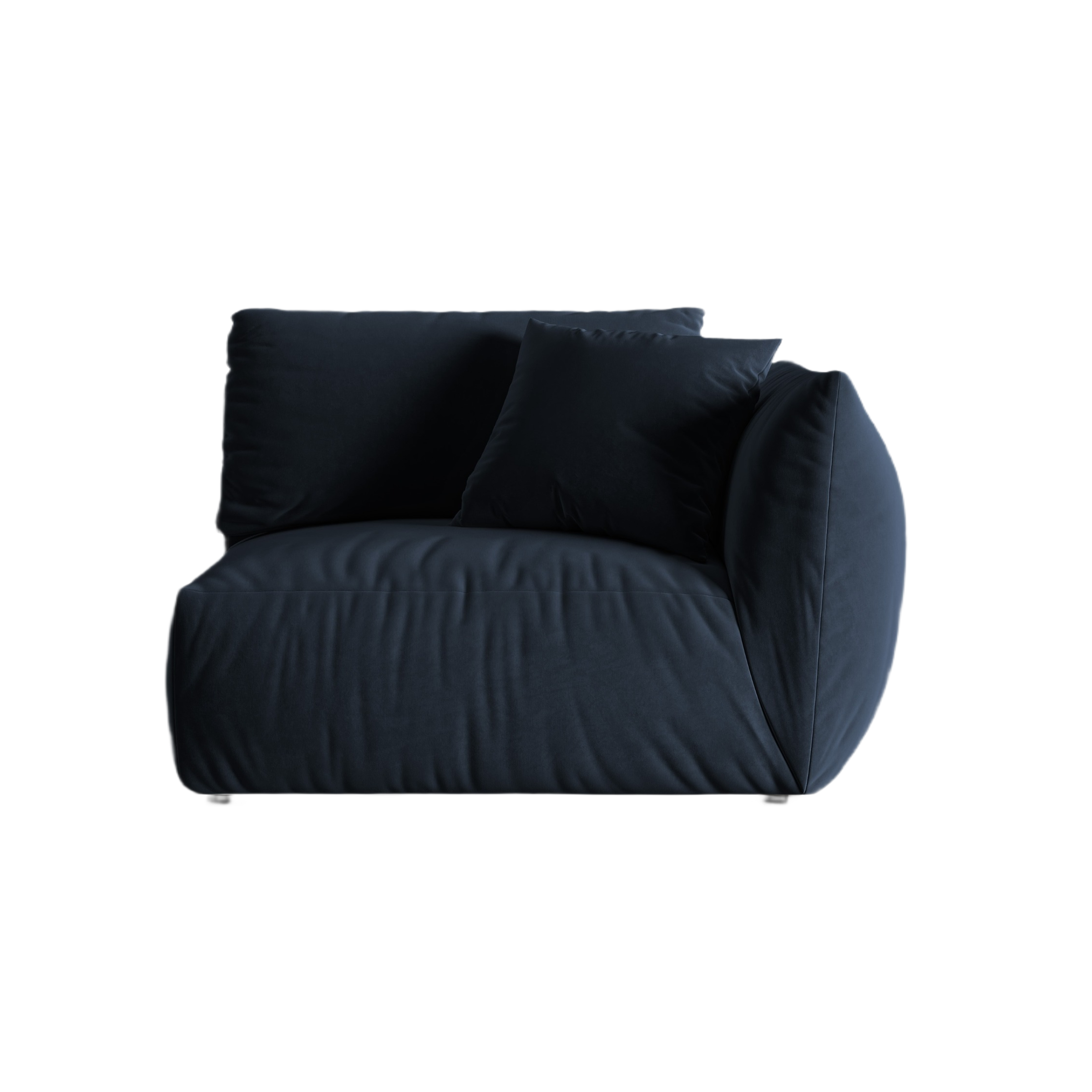 Modulares Samtsofa CHRIS - breites rechte Element in königsblau