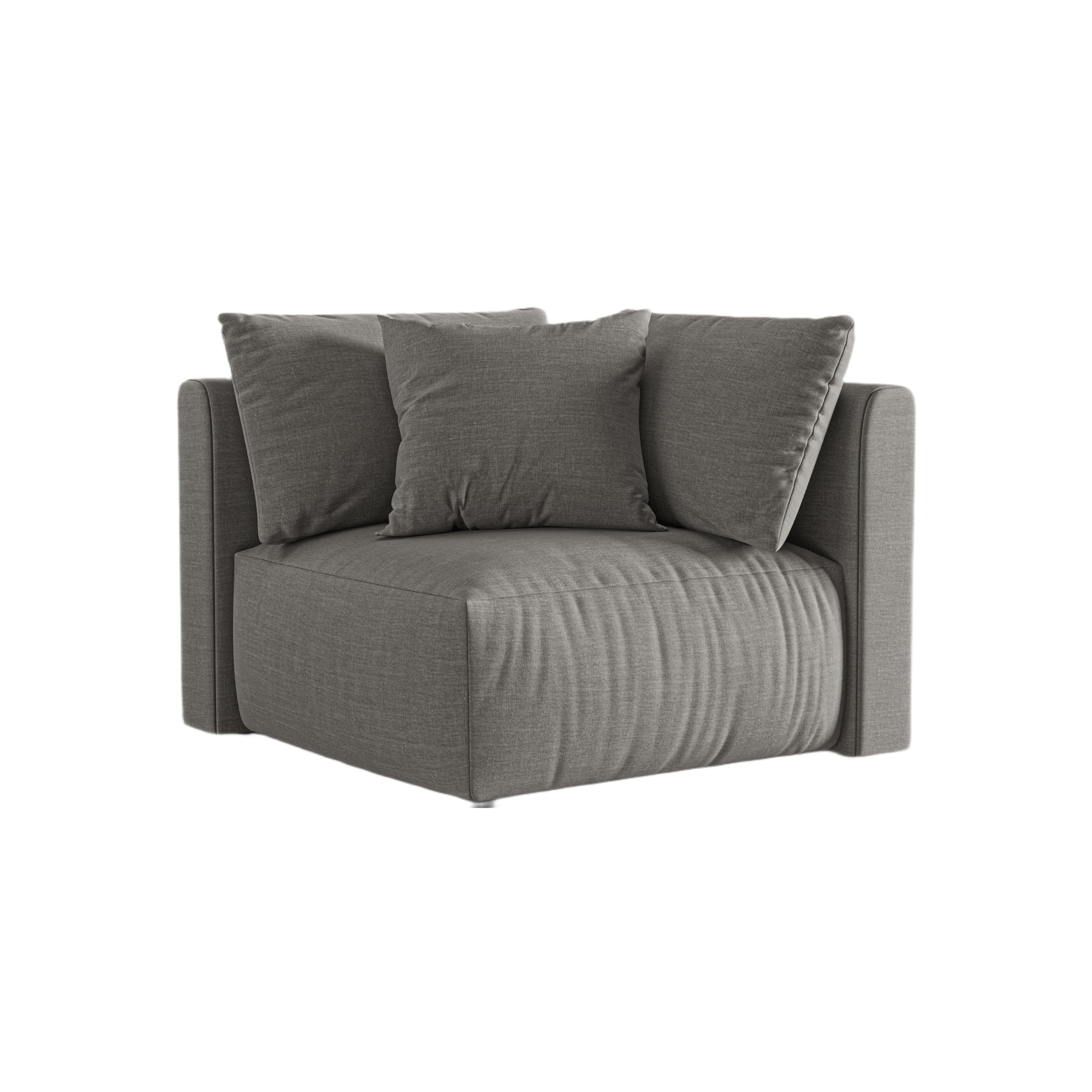 Modulaire bank CHRIS - grijze chenille hoekelement