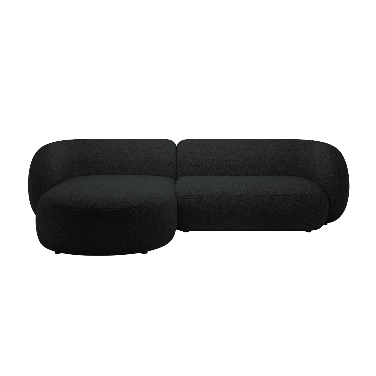 Linksseitiges 3-Sitzer-Sofa KATE schwarzes Boucle