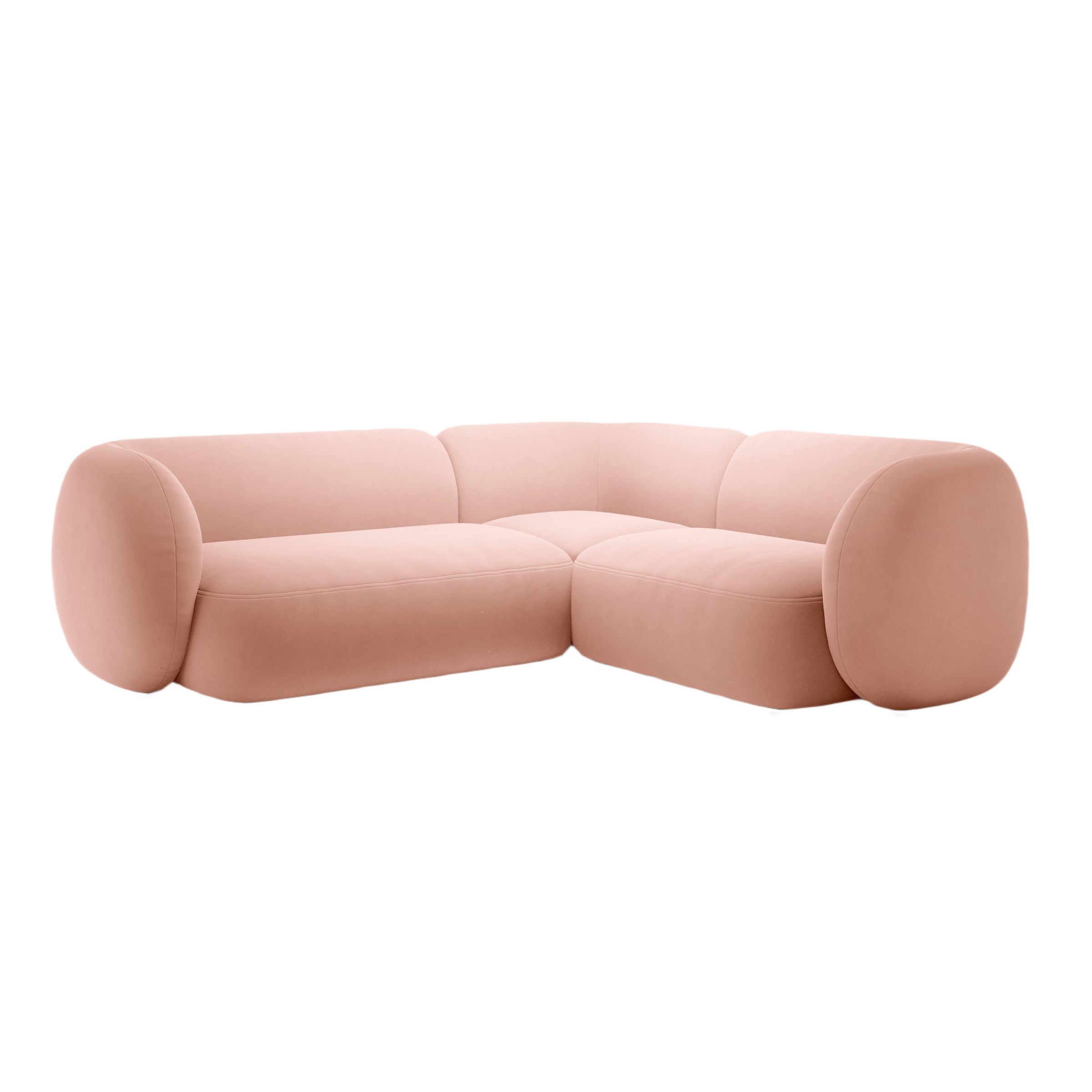 Right-facing velvet corner sofa for 4 people KATE pink