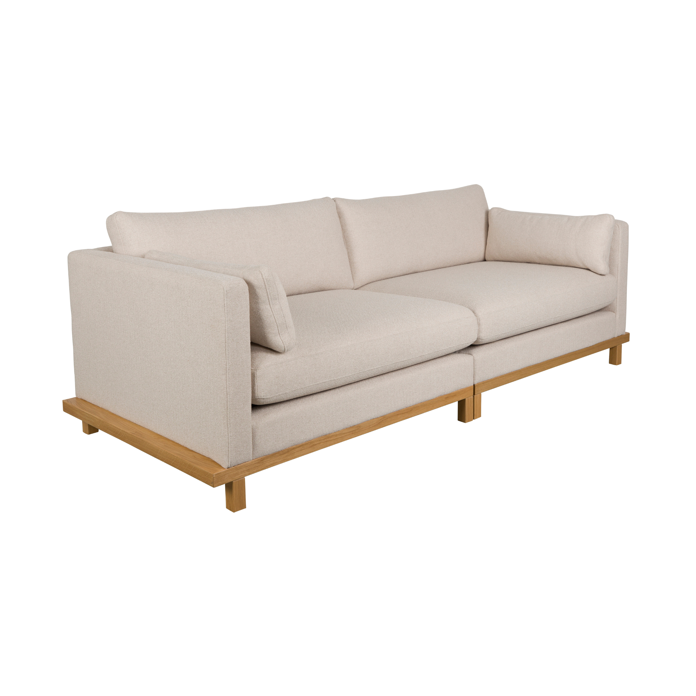 Sofa 3-Sitzer BLOSSOM beige mit Holzgestell