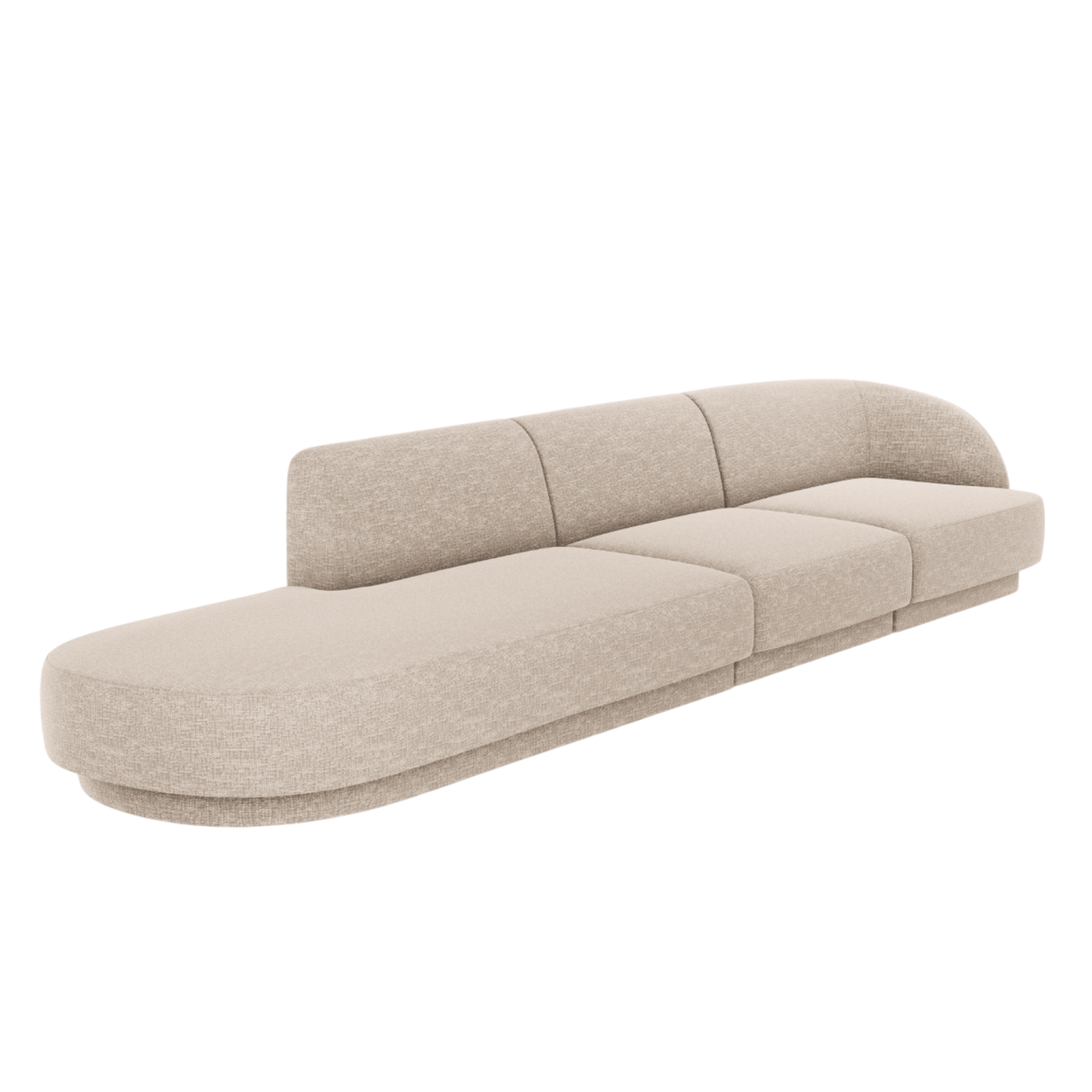 Sofa offene linke 4-sitzige offene MILEY beige Chenille