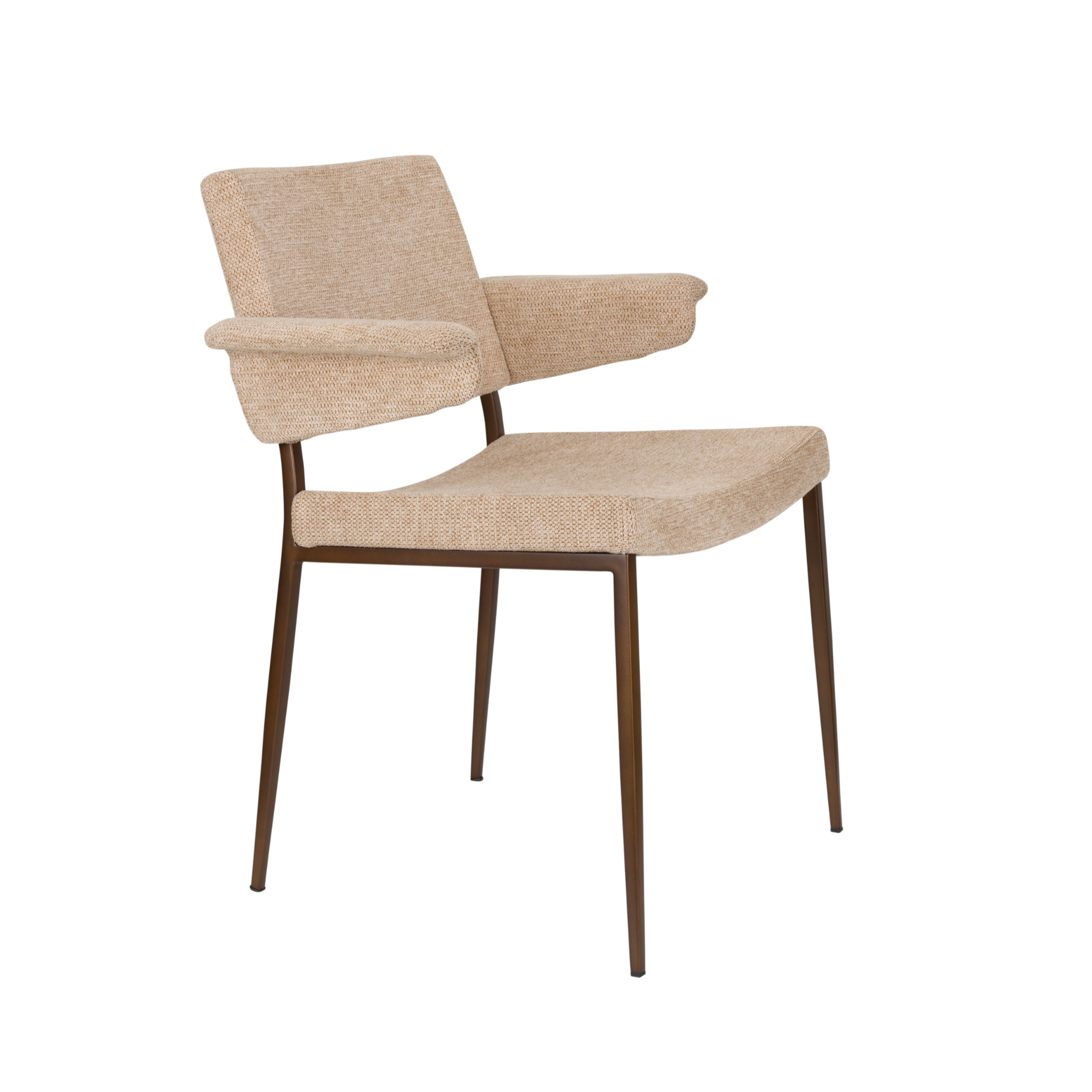 Stuhl PORTLAND beige mit braunem Gestell