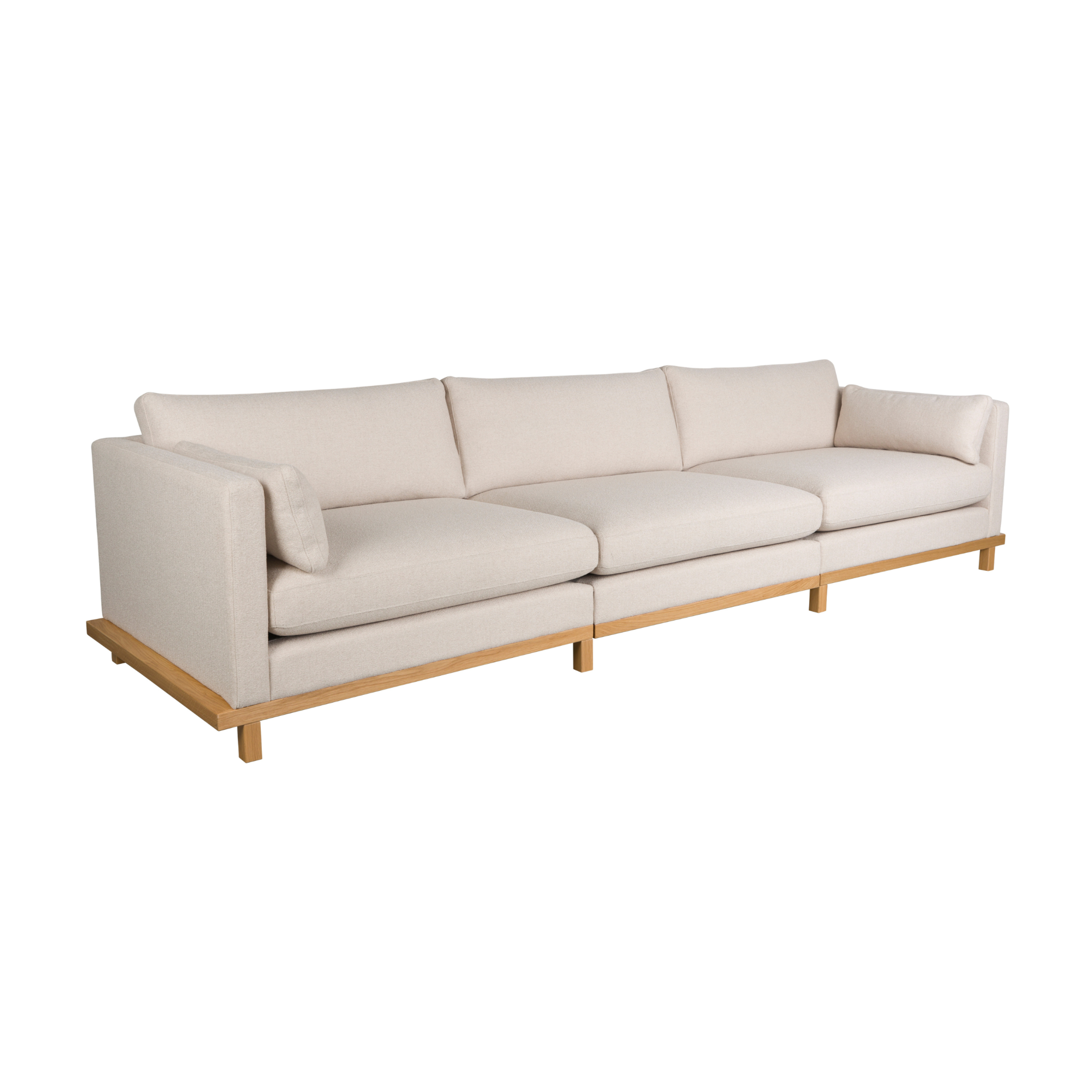 4.5-seater BLOSSOM sofa in beige with a wooden base