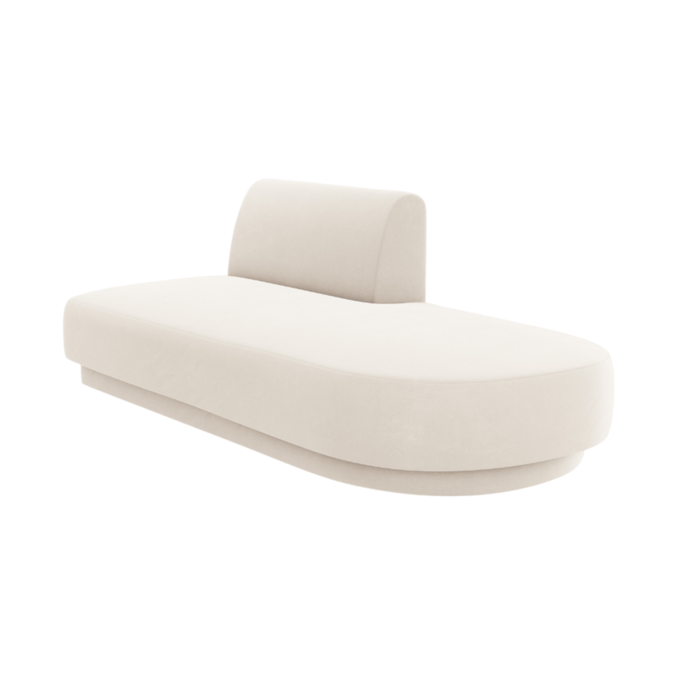 Szezlong 2-persoons fluwelen rechts MILEY lichtbeige