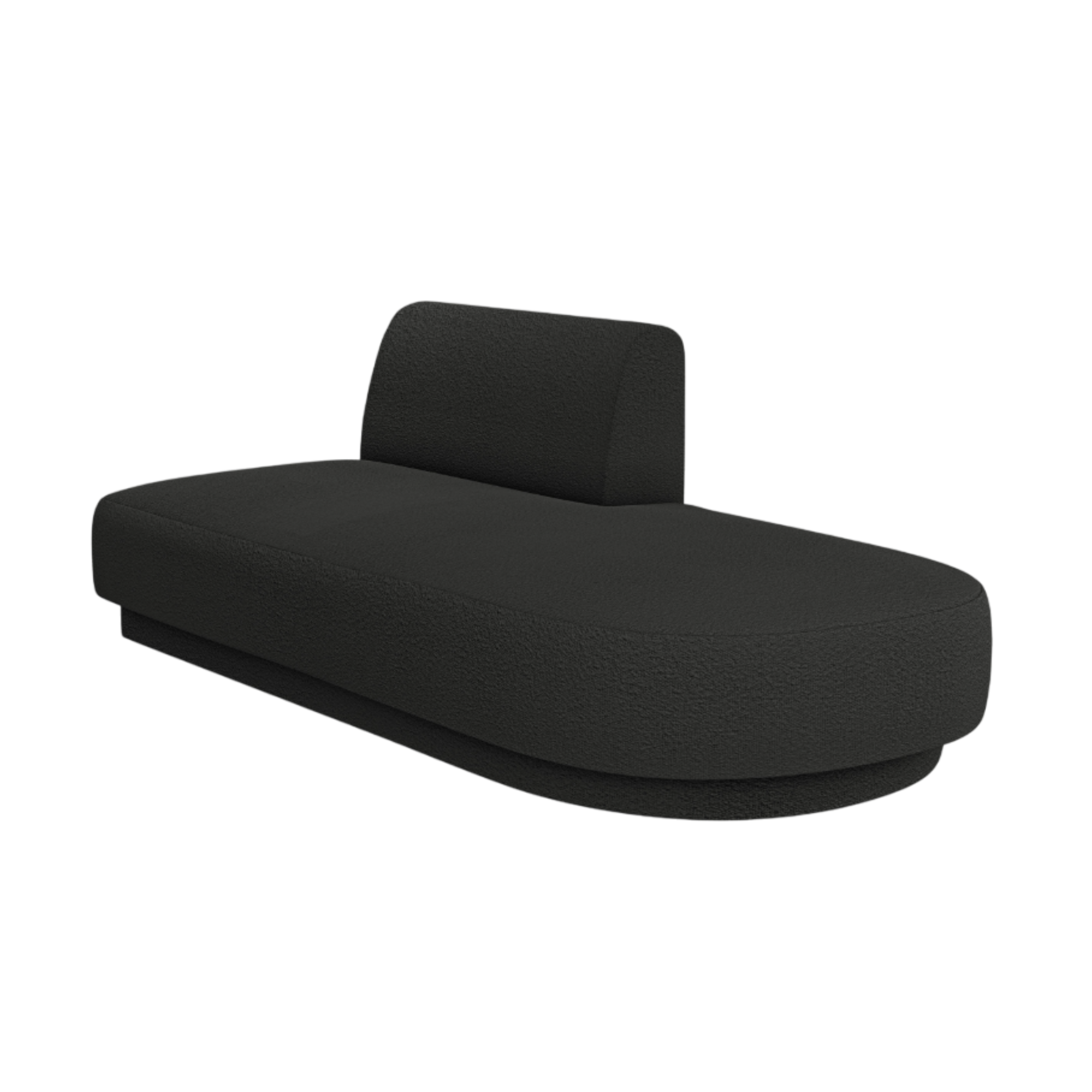 Szezlong 2-sitzig rechts MILEY schwarz Boucle