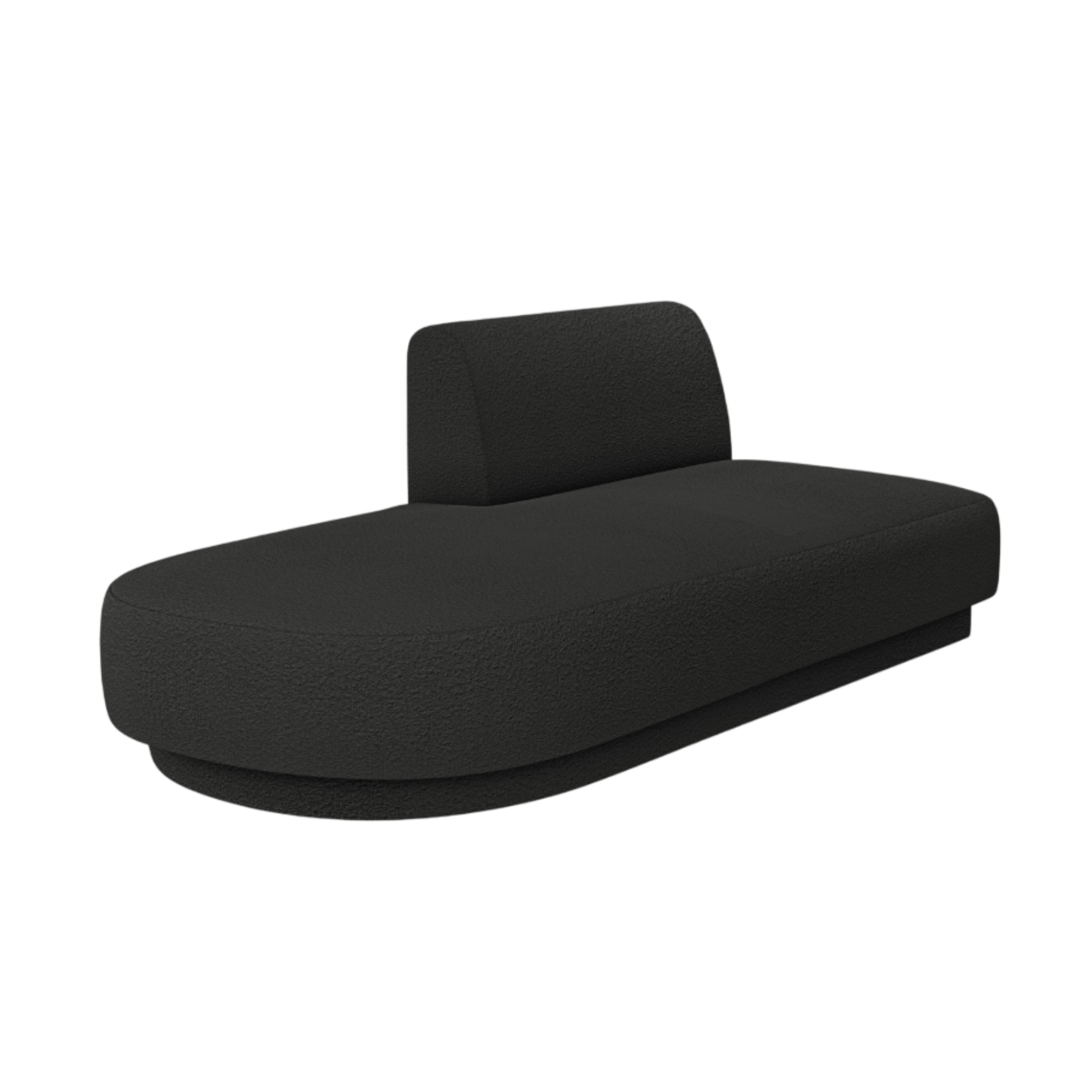 Szezlong 2-sitzig links MILEY schwarz Boucle