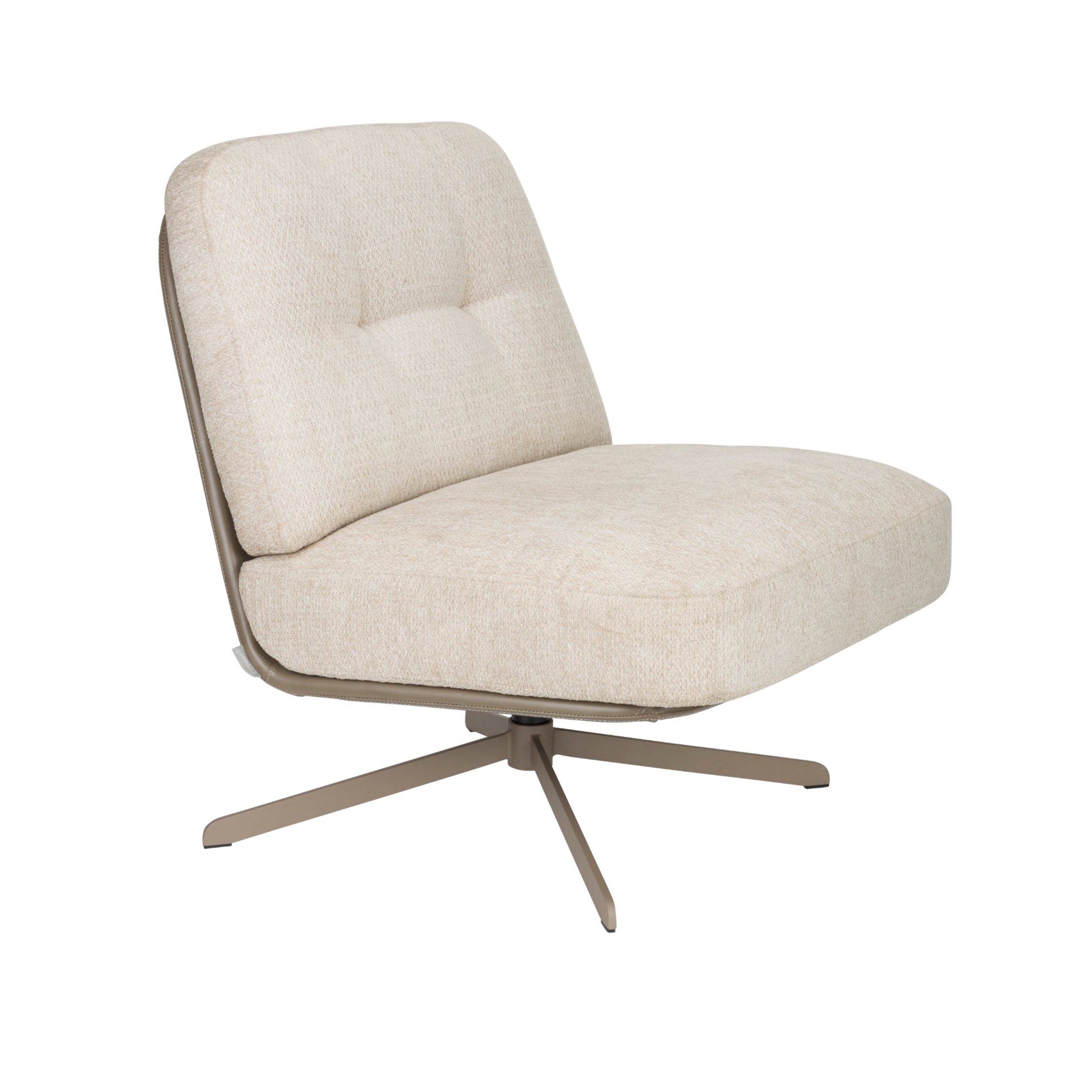 BENJAMIN armchair beige eco-leather with beige base