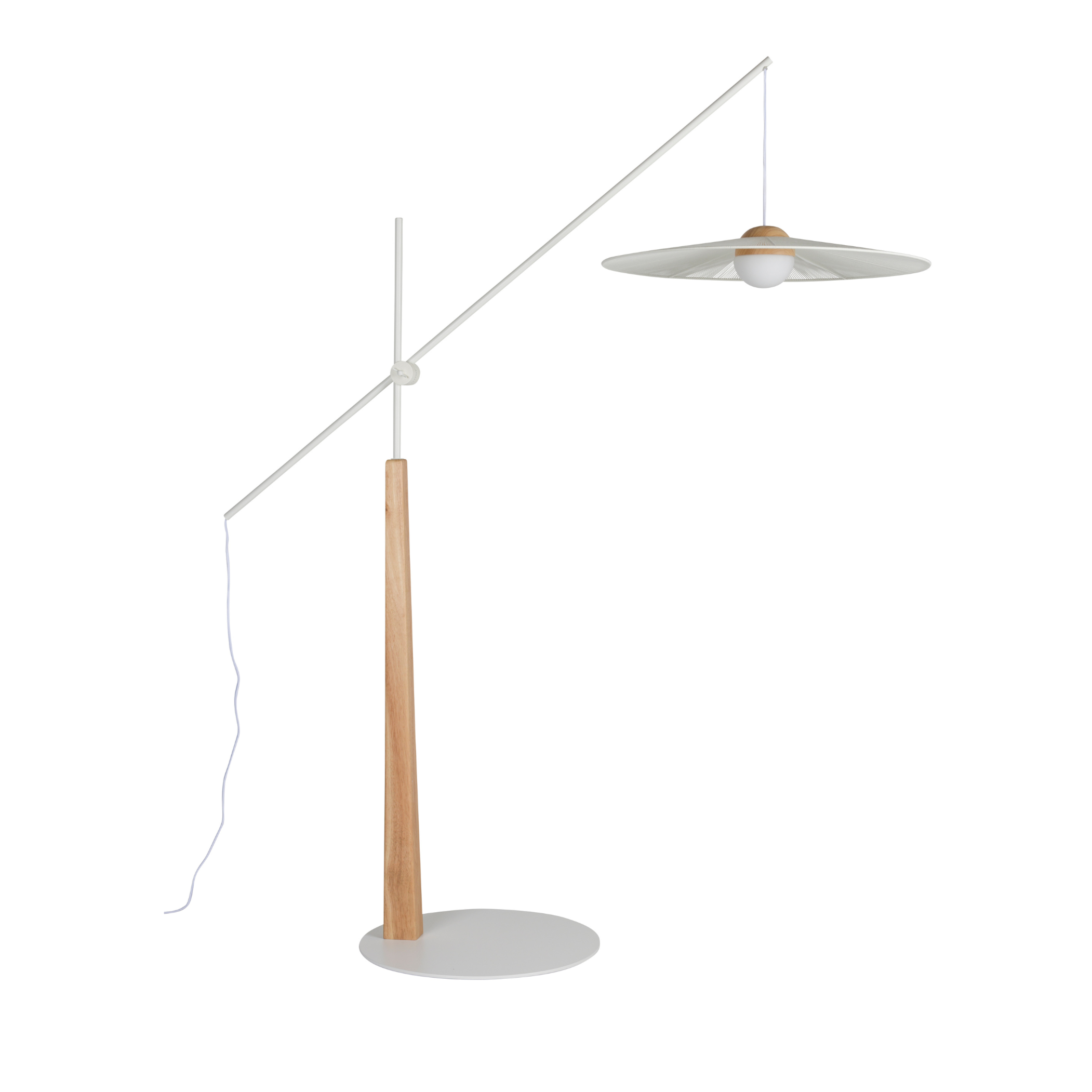 Vloerlamp met arm BELLE gebroken wit