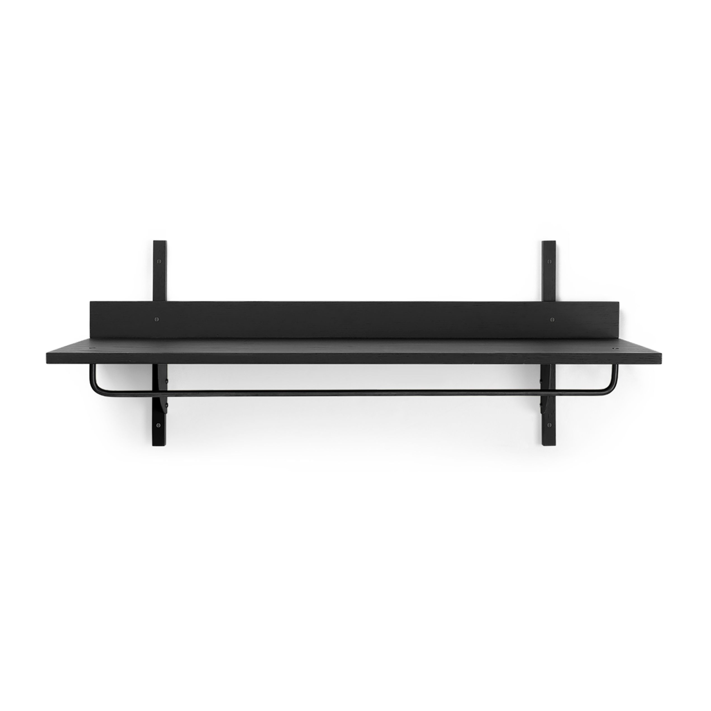 Plank met leuning SECTOR RACK SHELF zwart essenhout