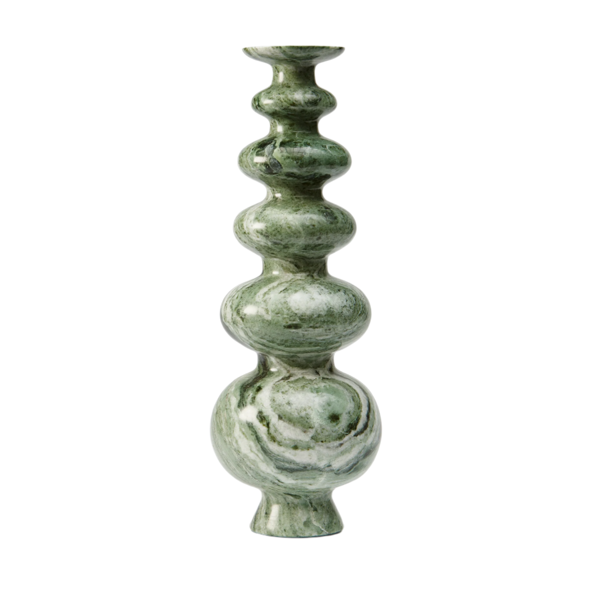 HERITAGE SPHERE candle holder dark green marble