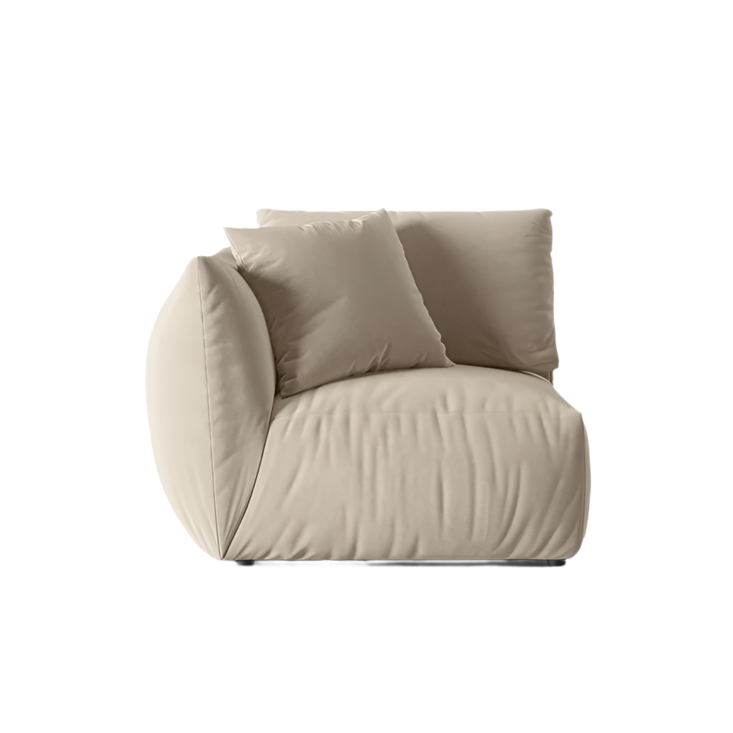 CHRIS velvet modular sofa - left element ecru