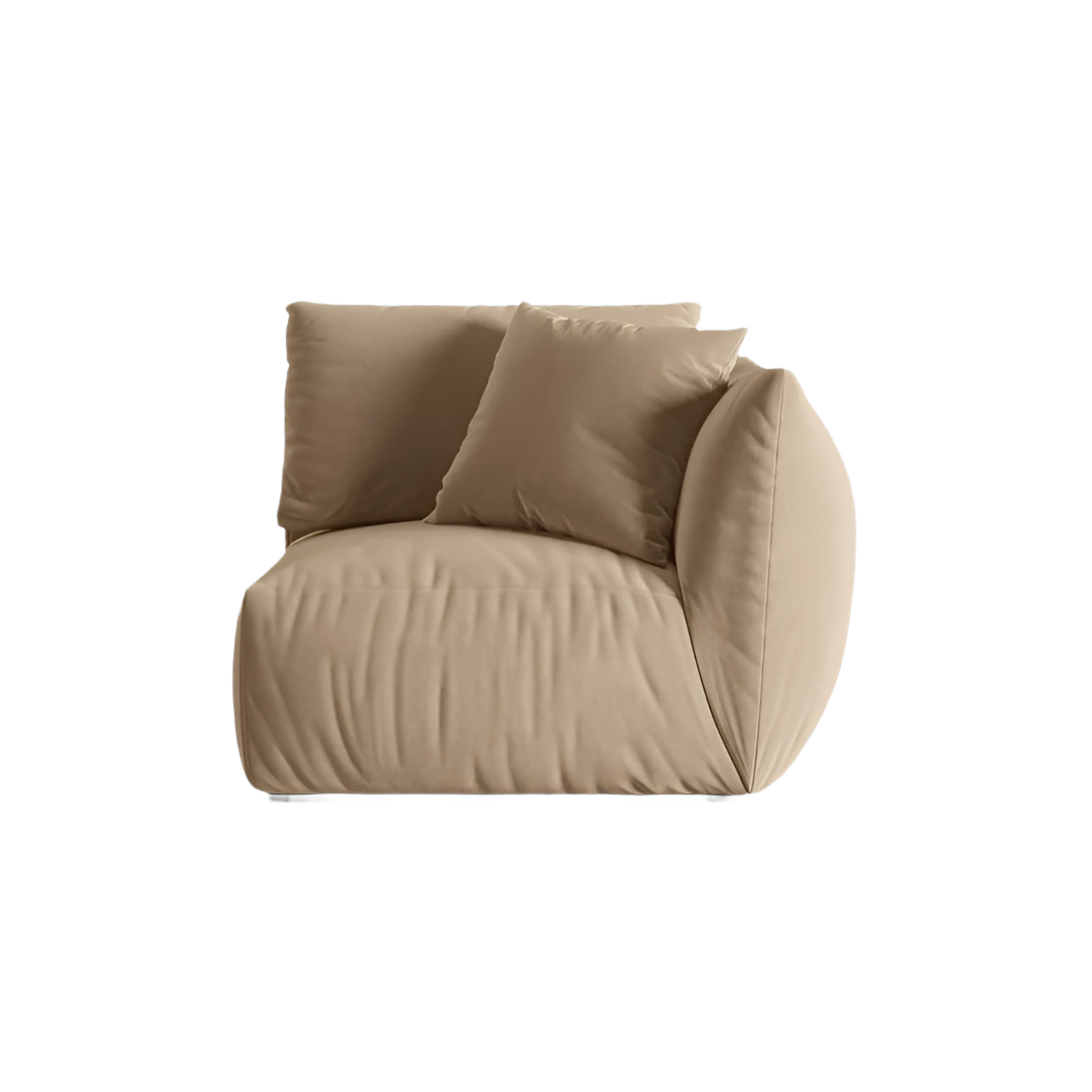 Modulaire fluwelen bank CHRIS - rechtszijdig zandkleurig element