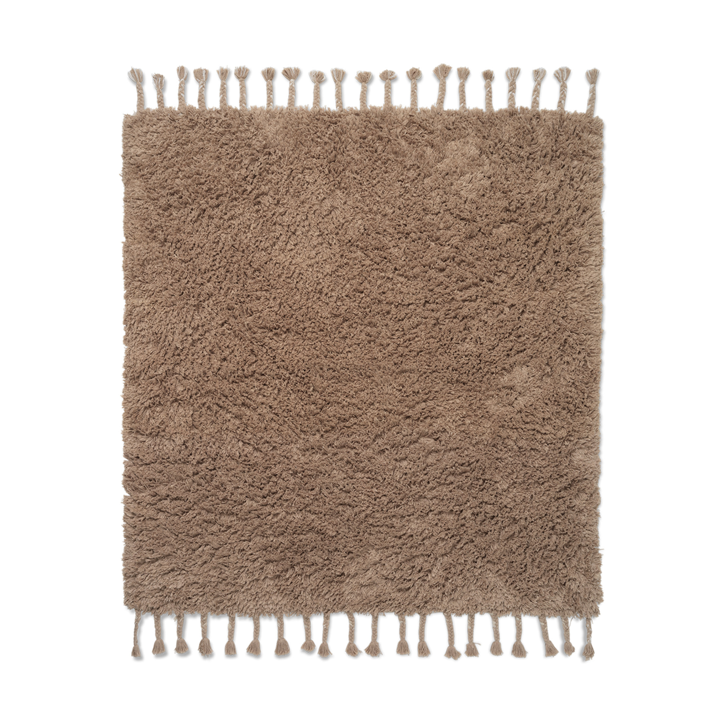 Vloerkleed AMASS WIT PEPER zandkleurig met lange haren