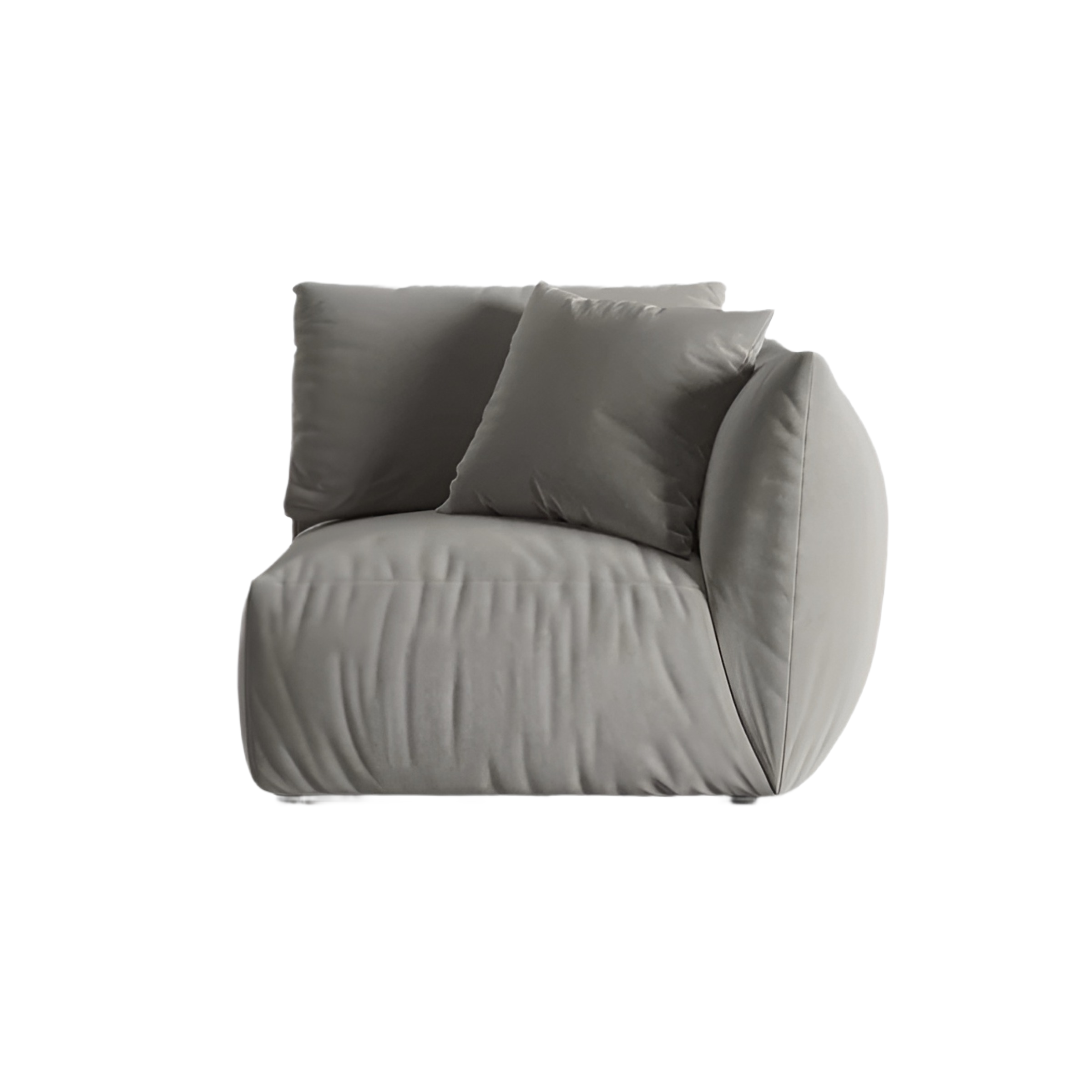 Modulares Samtsofa CHRIS - rechte Element in Grau