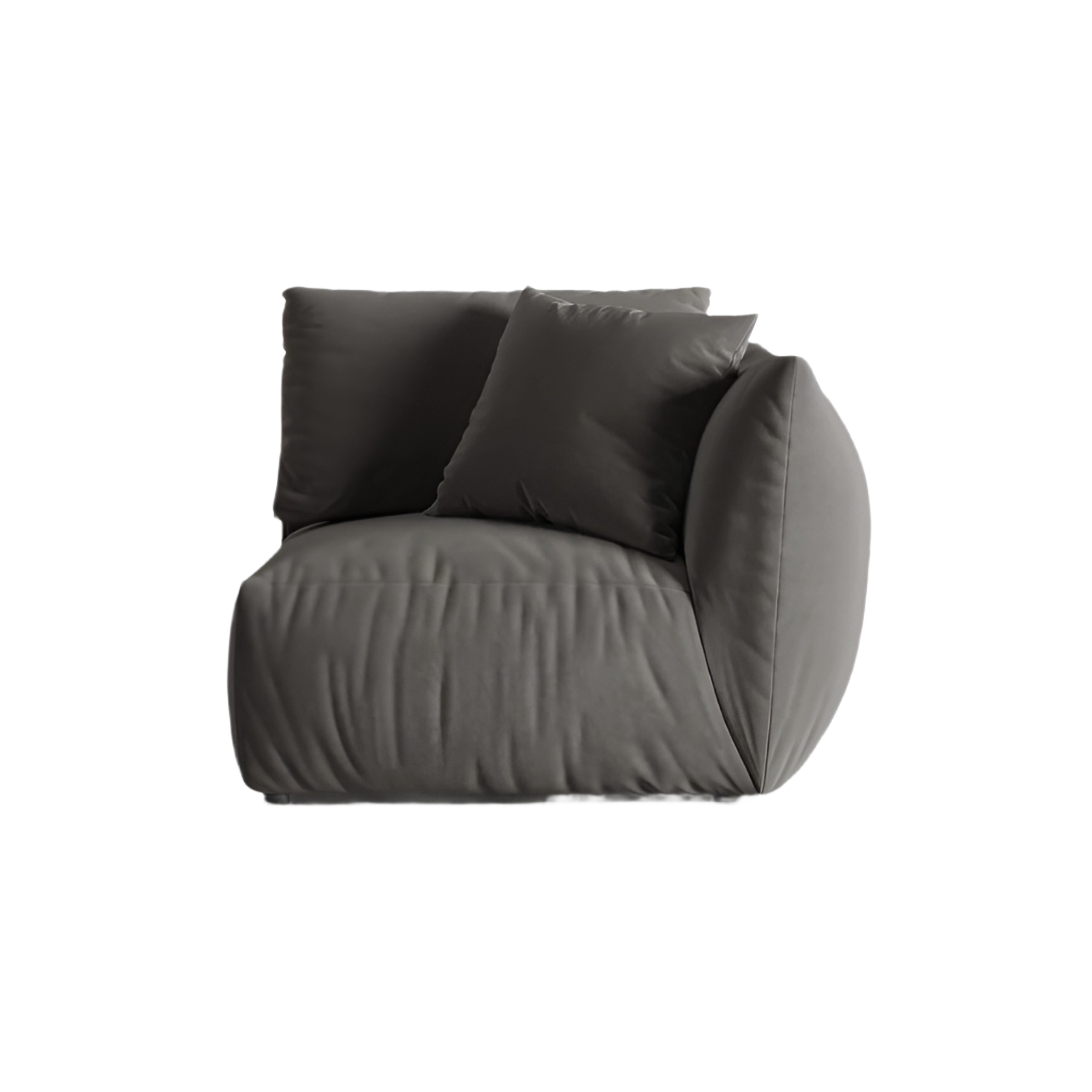 Modulares Samtsofa CHRIS - rechte Element in Dunkelgrau