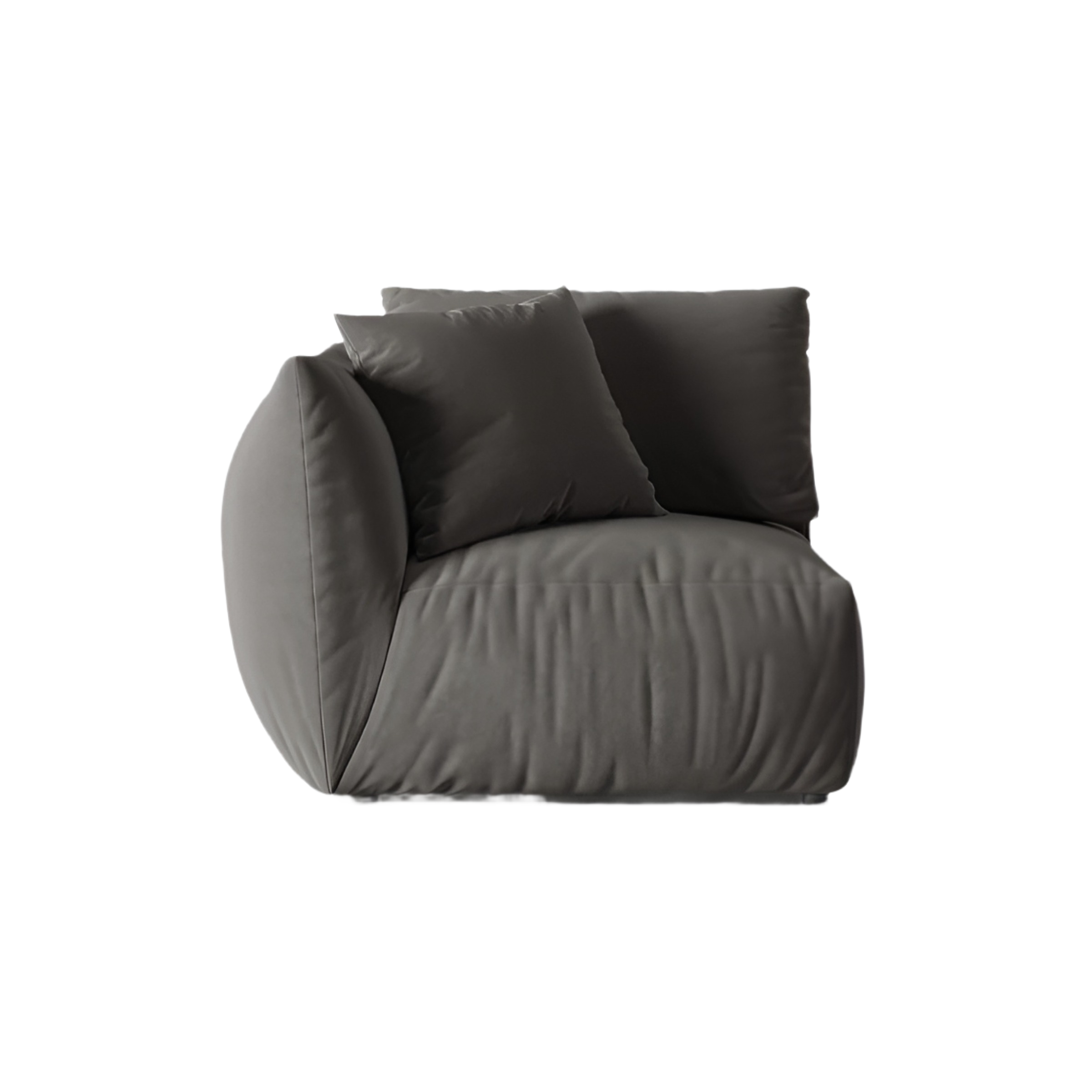 CHRIS Velvet Modular Sofa - Left Element Dark Gray