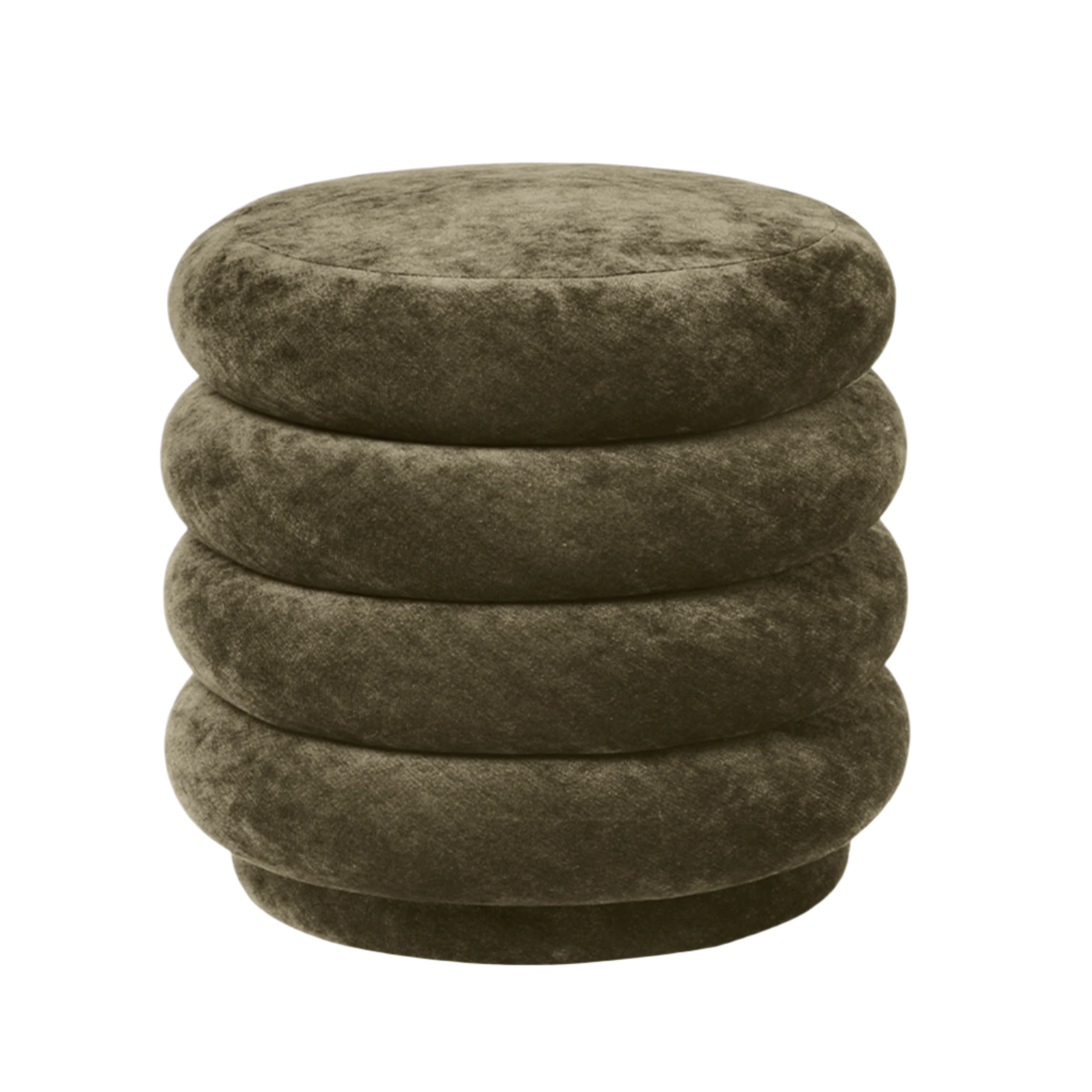 RUNDER FADED Pouf waldgrün