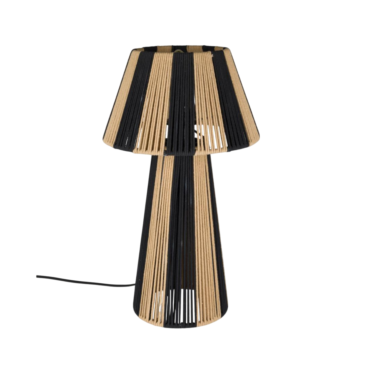 Tafellamp STRIPE IT UP lichtbruin met zwart