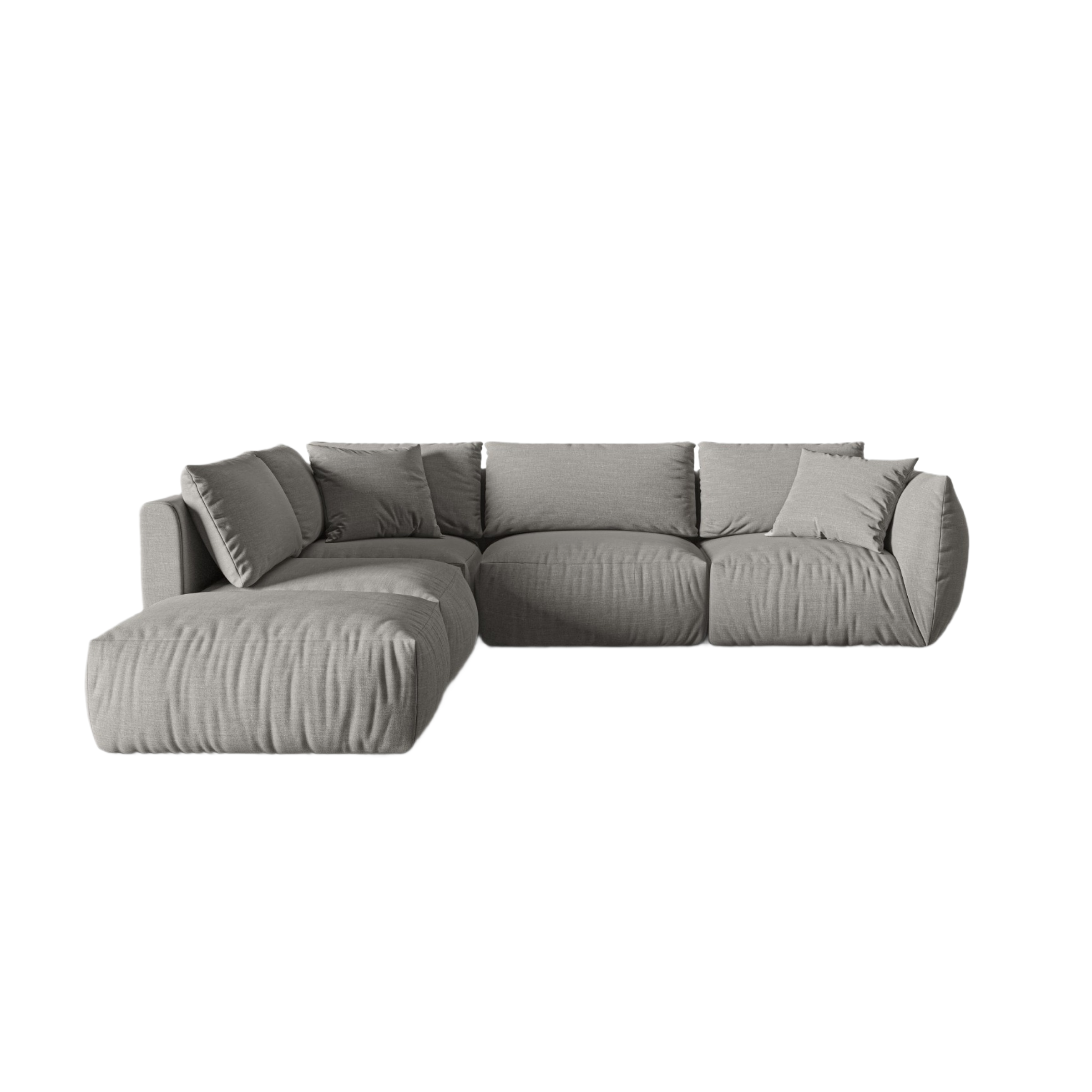 Modulares Ecksofa für 4 Personen links CHRIS graues Chenille