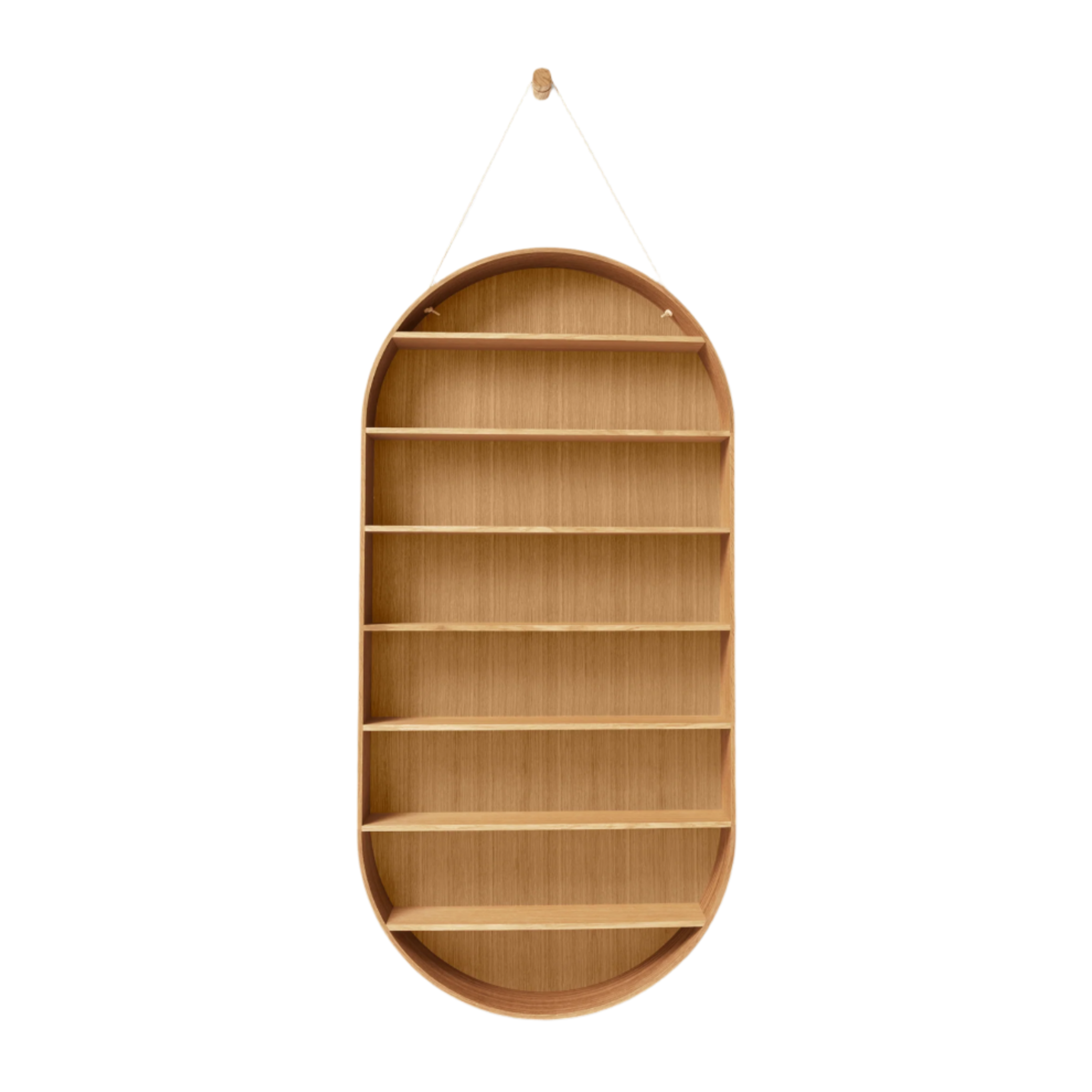 OVAL DORM hanging shelf, oiled oak