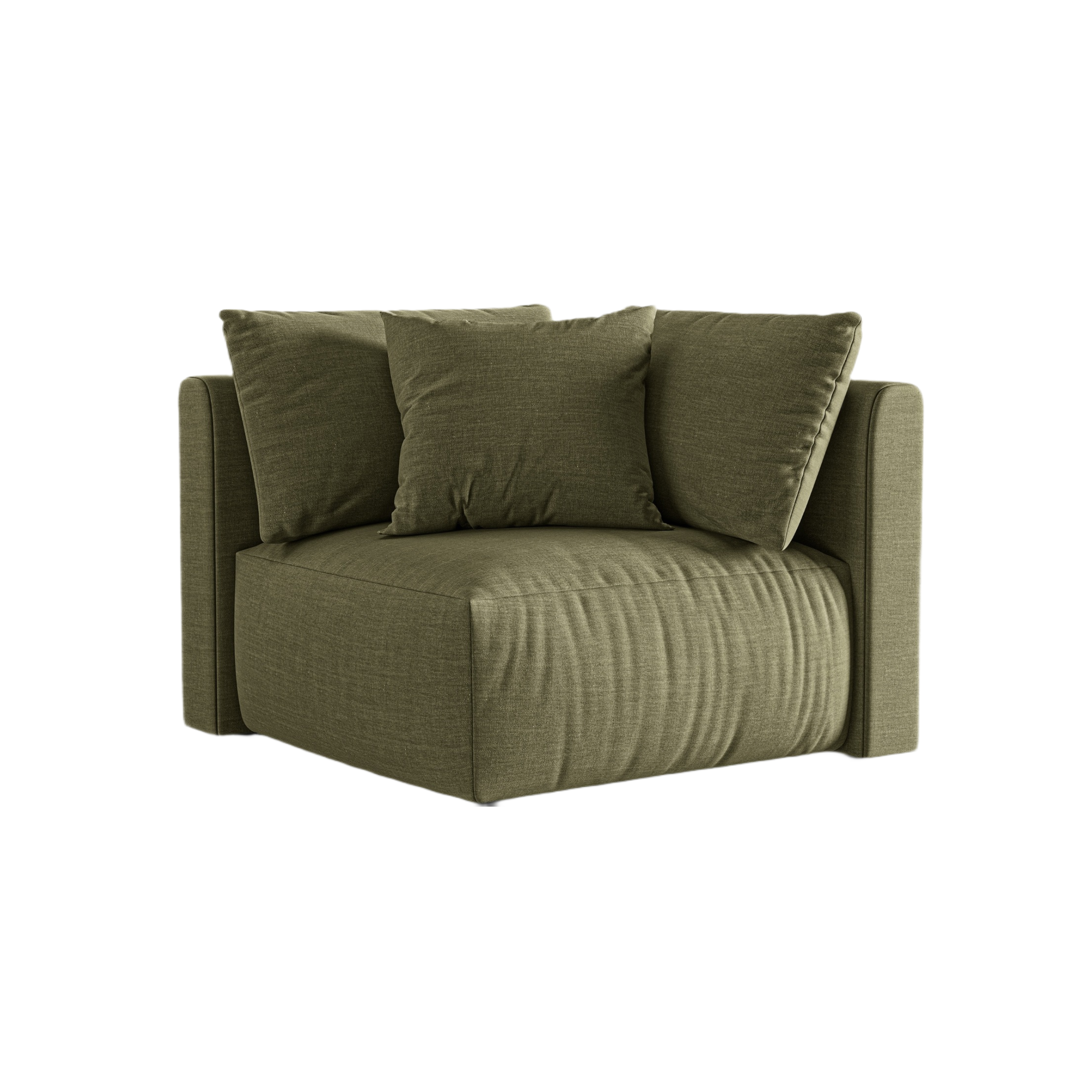 Modulares Sofa CHRIS - grünes Chenille-Eckelement