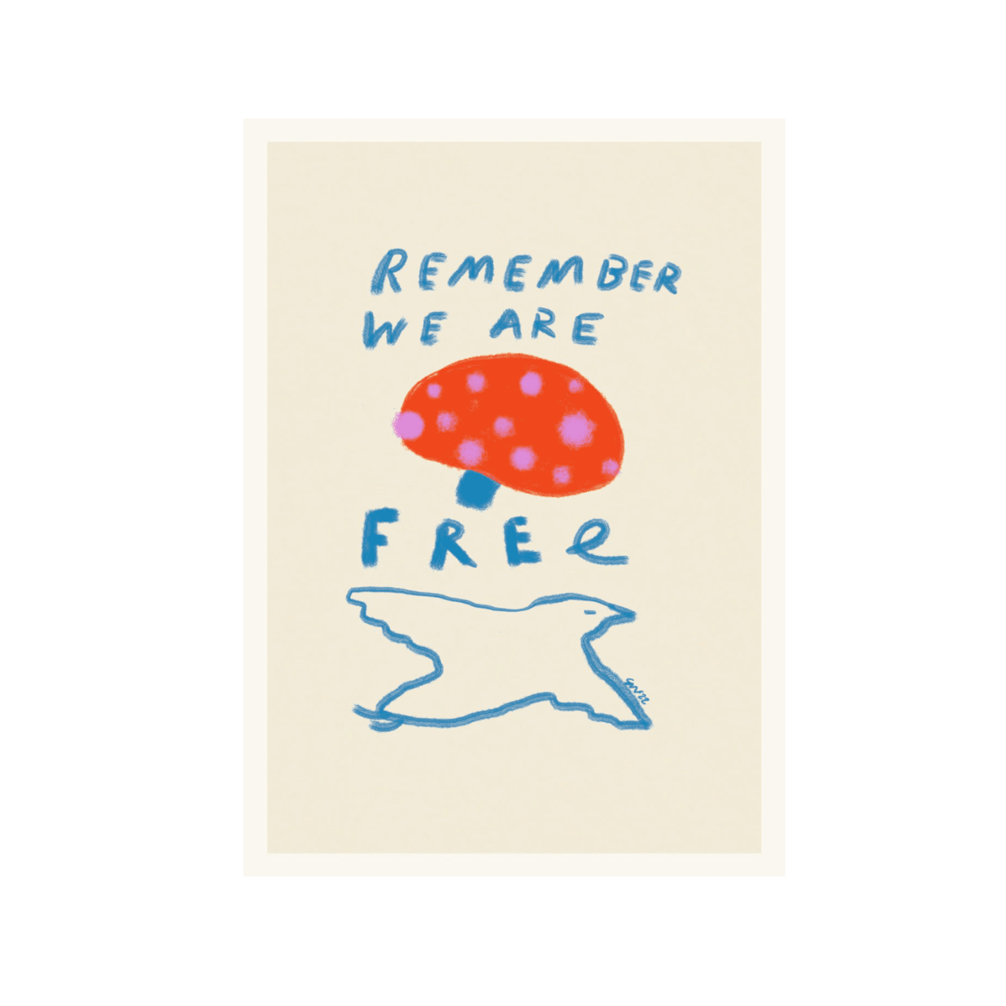 Grafika artystyczna REMEMBER YOU ARE FREE The Poster Club Eye on Design
