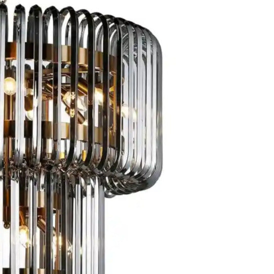 Kroonluchter BRYON gerookt glas