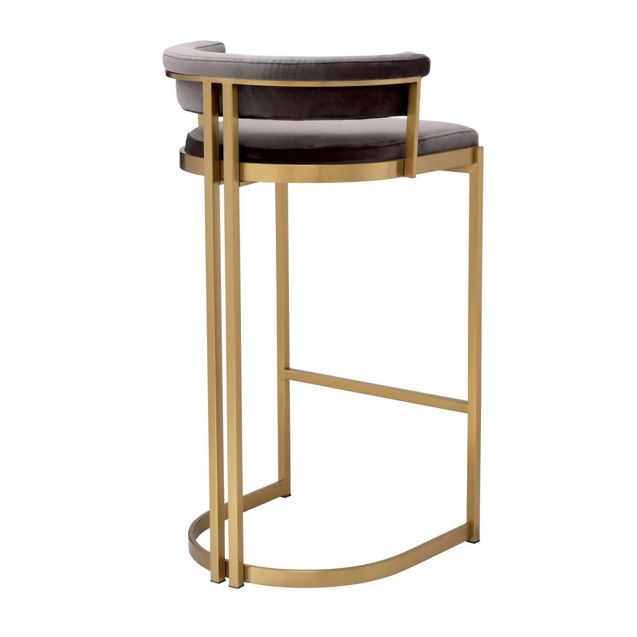 Hoker aksamitny DANTE ciemnoszary z mosiężnym wykończeniem Eichholtz Eye on Design