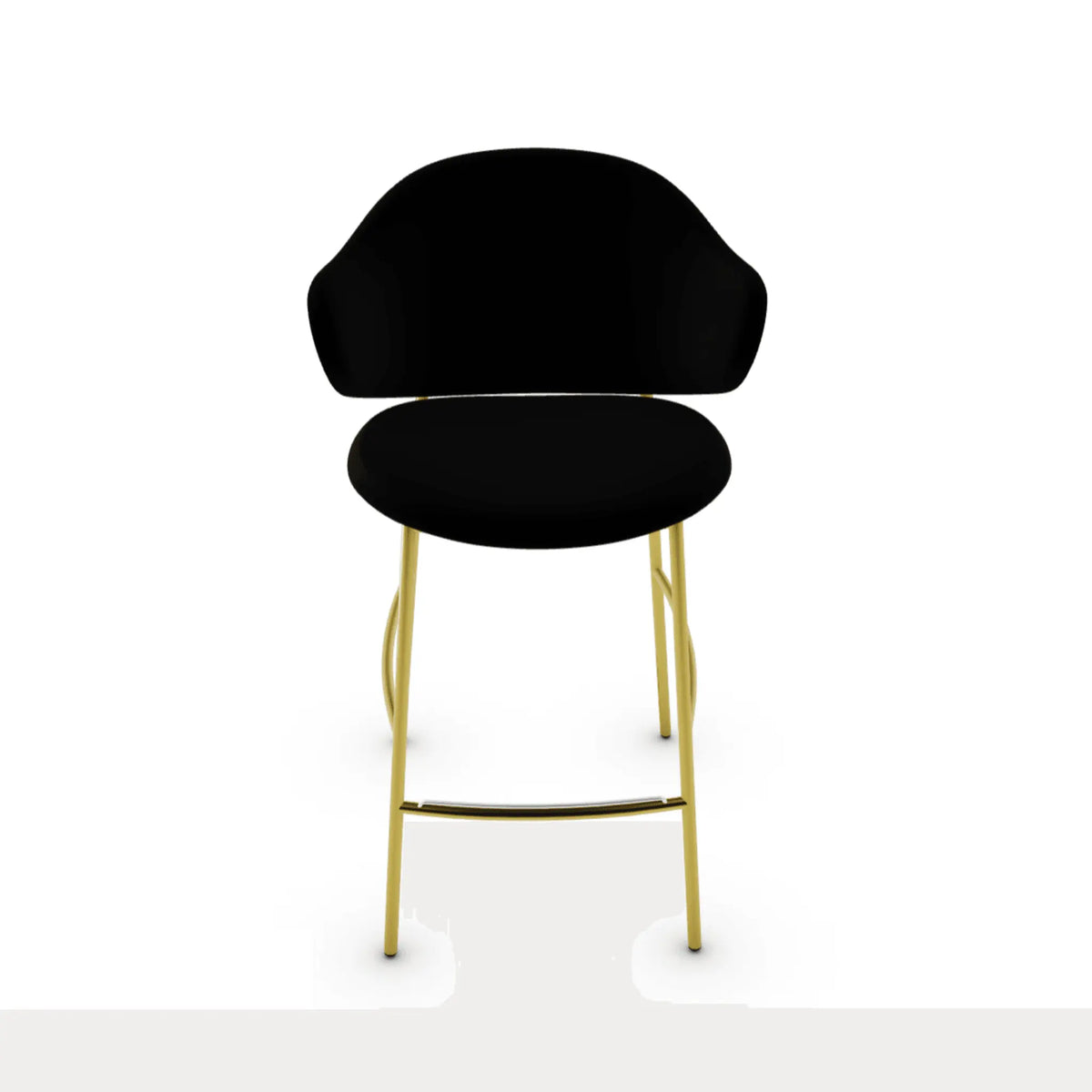 Hoker aksamitny HOLLY czarny – metal, Calligaris