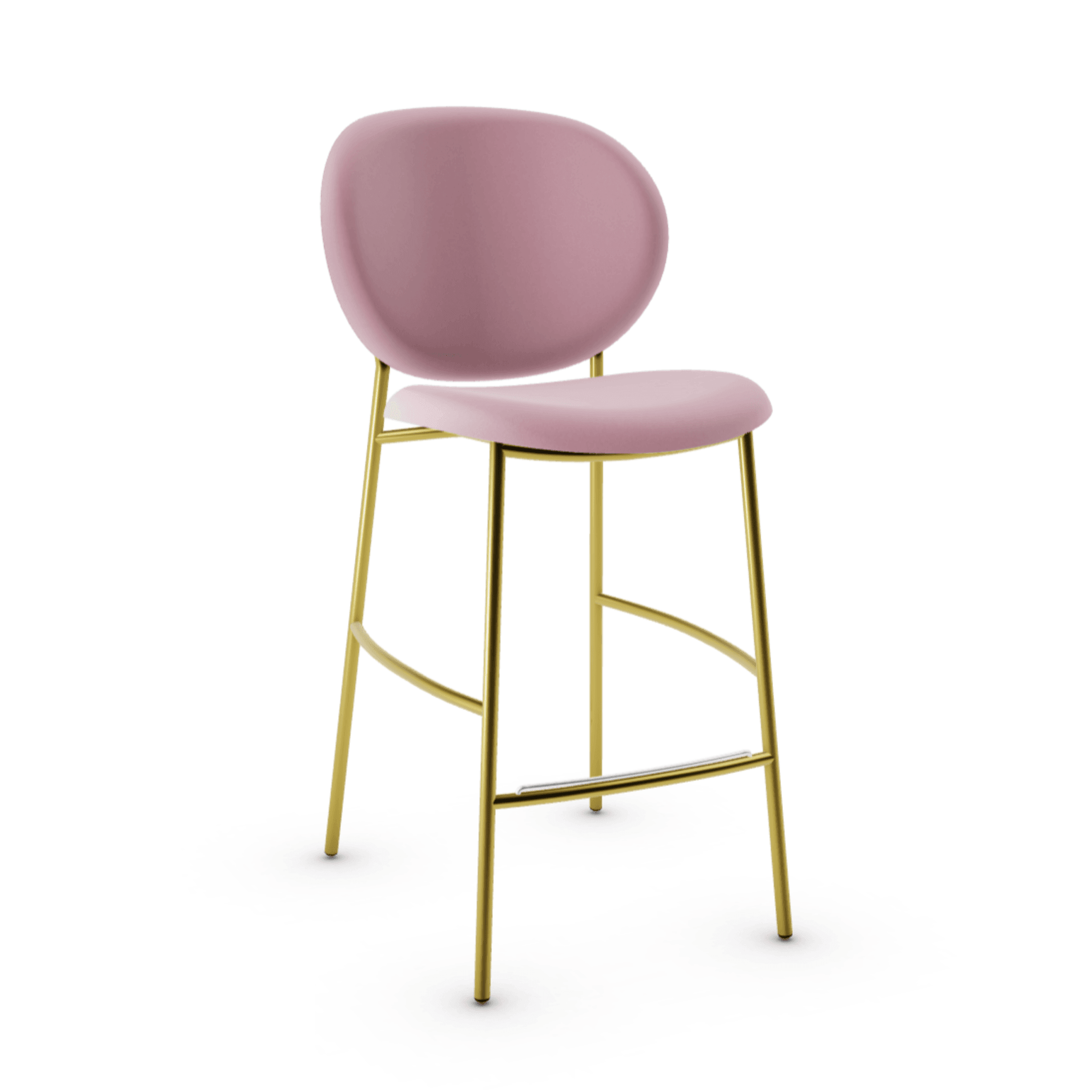 Hoker aksamitny INÈS różowy Calligaris polerowany mosiądz Eye on Design