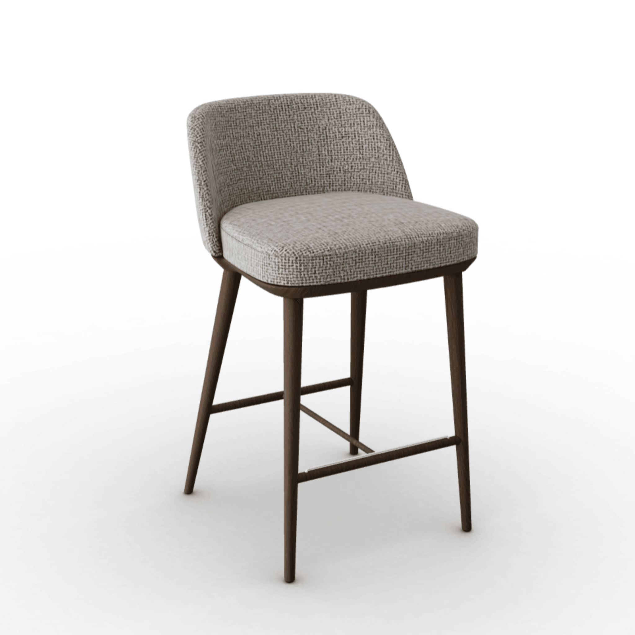 Hoker FOYER boucle beżowy Calligaris drewniana ciemnobrązowa Eye on Design