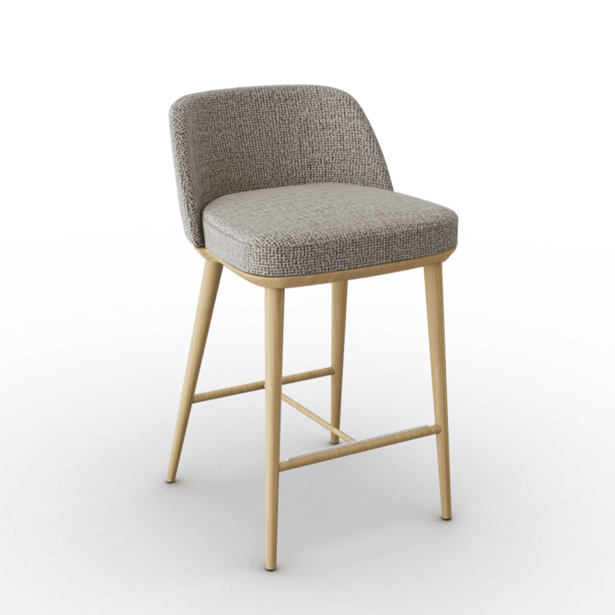 Hoker FOYER boucle beżowy Calligaris drewniana naturalny dąb Eye on Design