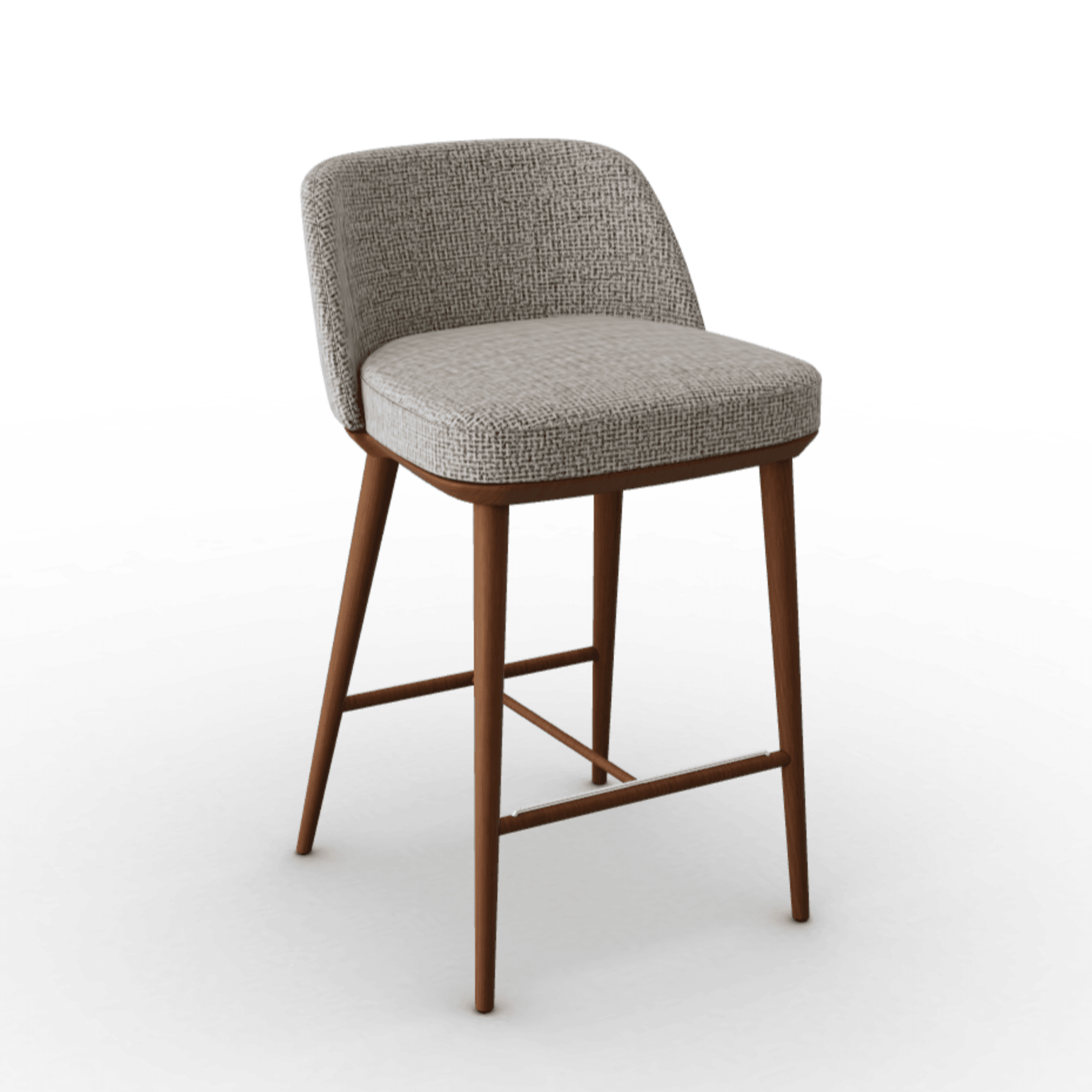 Hoker FOYER boucle beżowy Calligaris drewniana orzech włoski Eye on Design