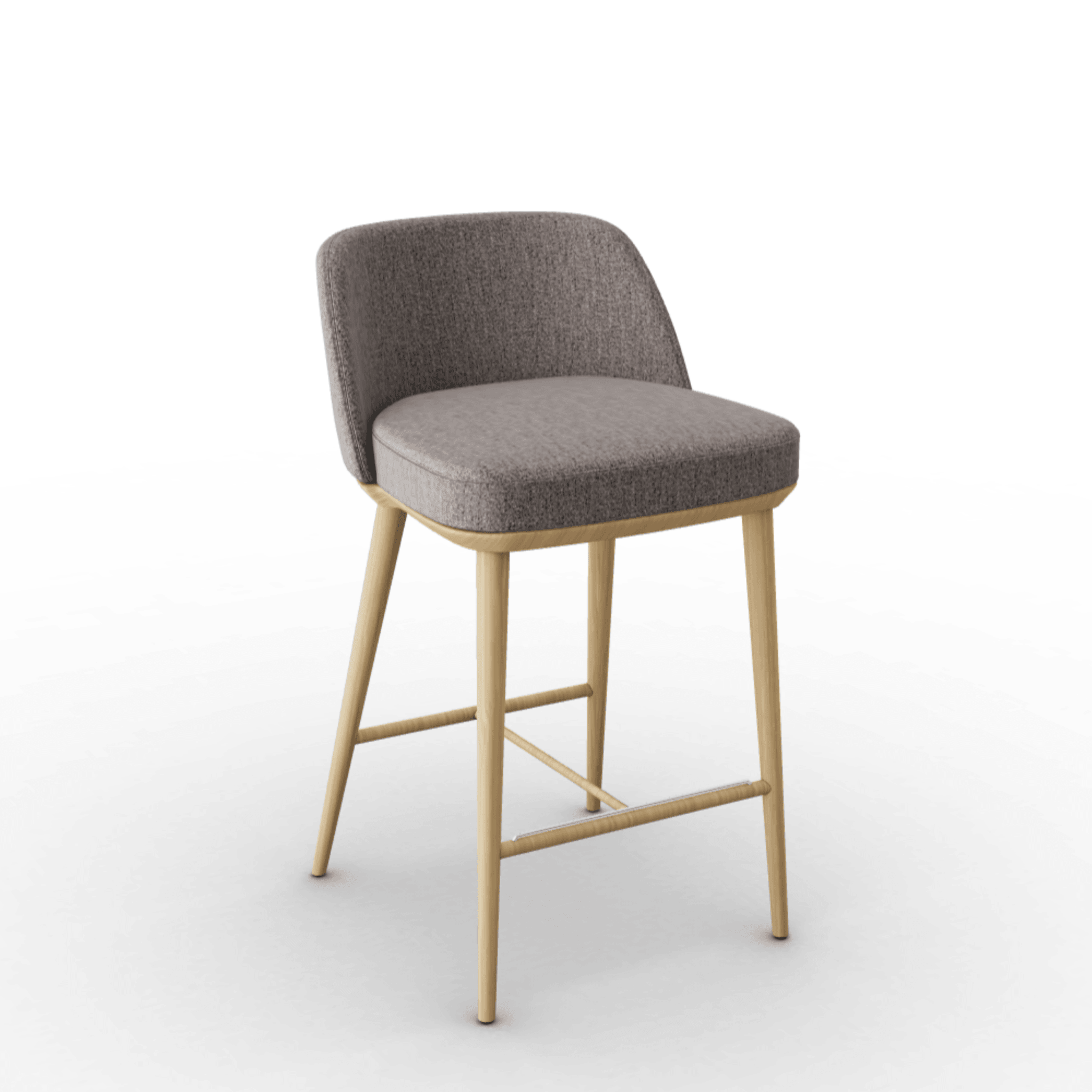 Hoker FOYER boucle taupe Calligaris drewniana naturalny dąb Eye on Design