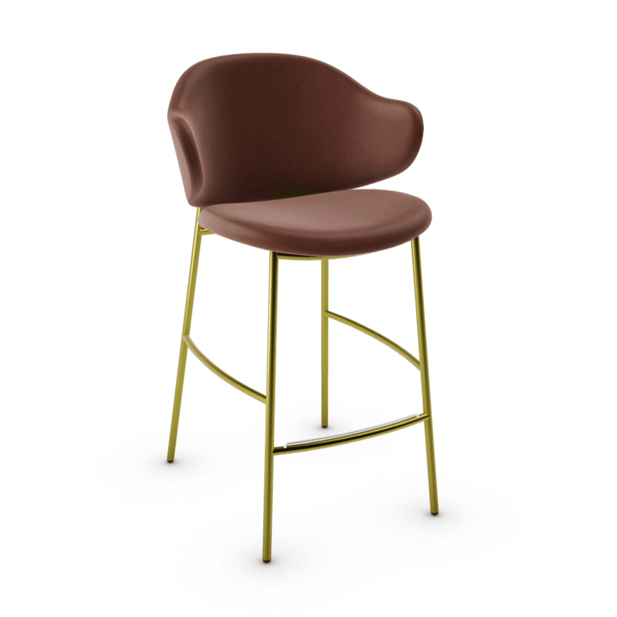 Hoker HOLLY brązowa ekoskóra Calligaris matowy mosiądz Eye on Design