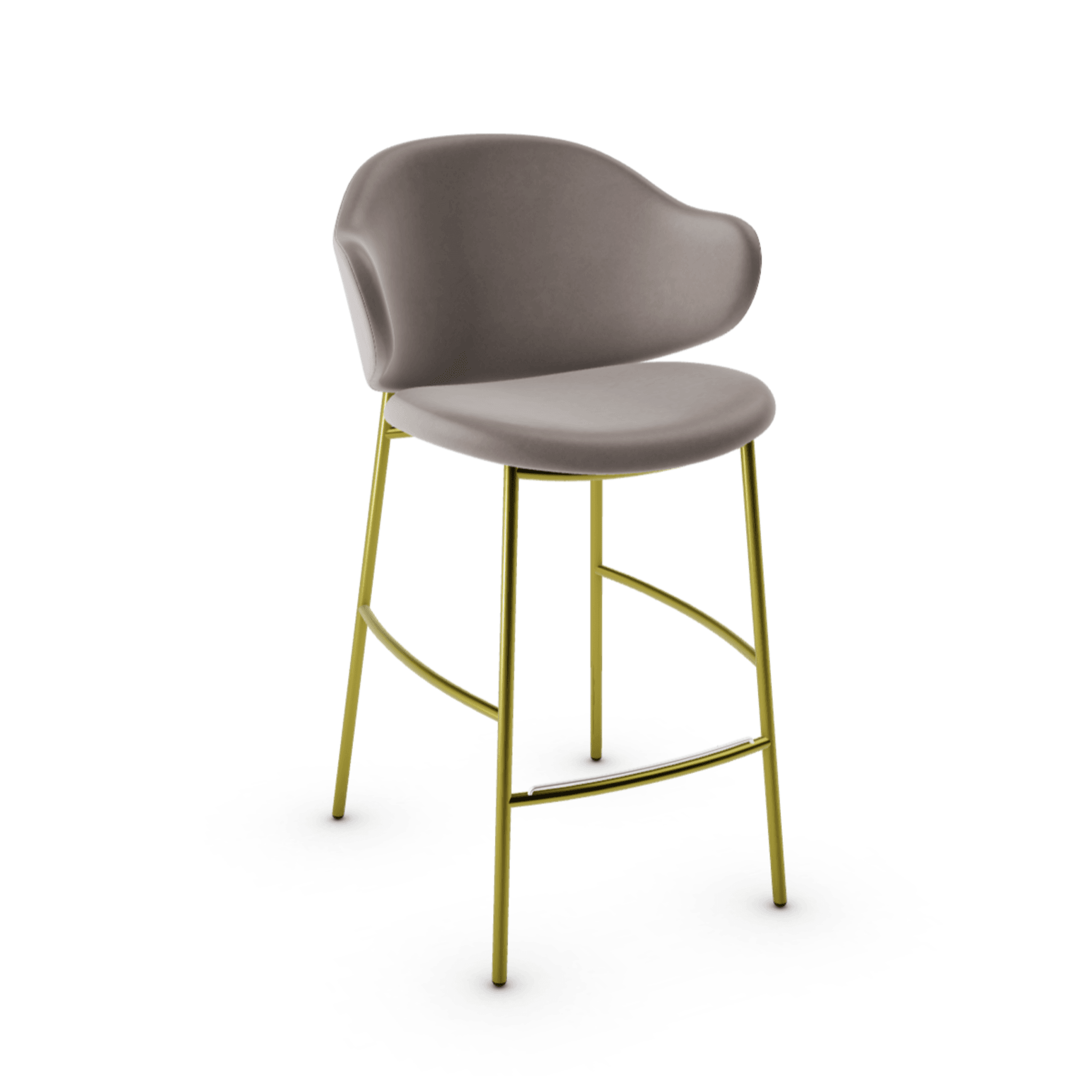 Hoker HOLLY ciemnobeżowa ekoskóra Calligaris matowy mosiądz Eye on Design