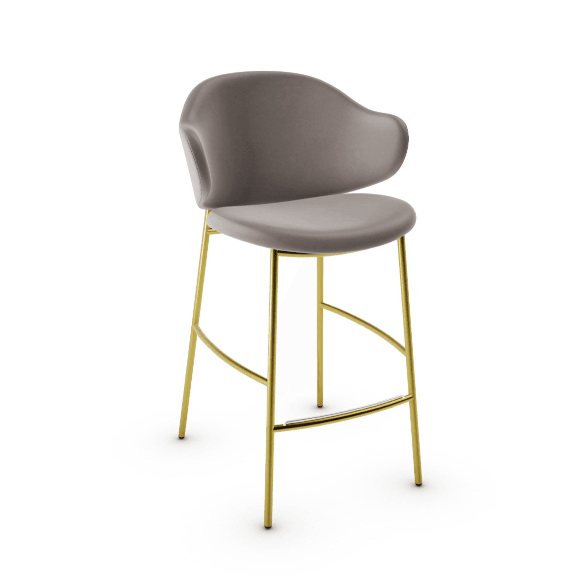 Hoker HOLLY ciemnobeżowa ekoskóra Calligaris polerowany mosiądz Eye on Design