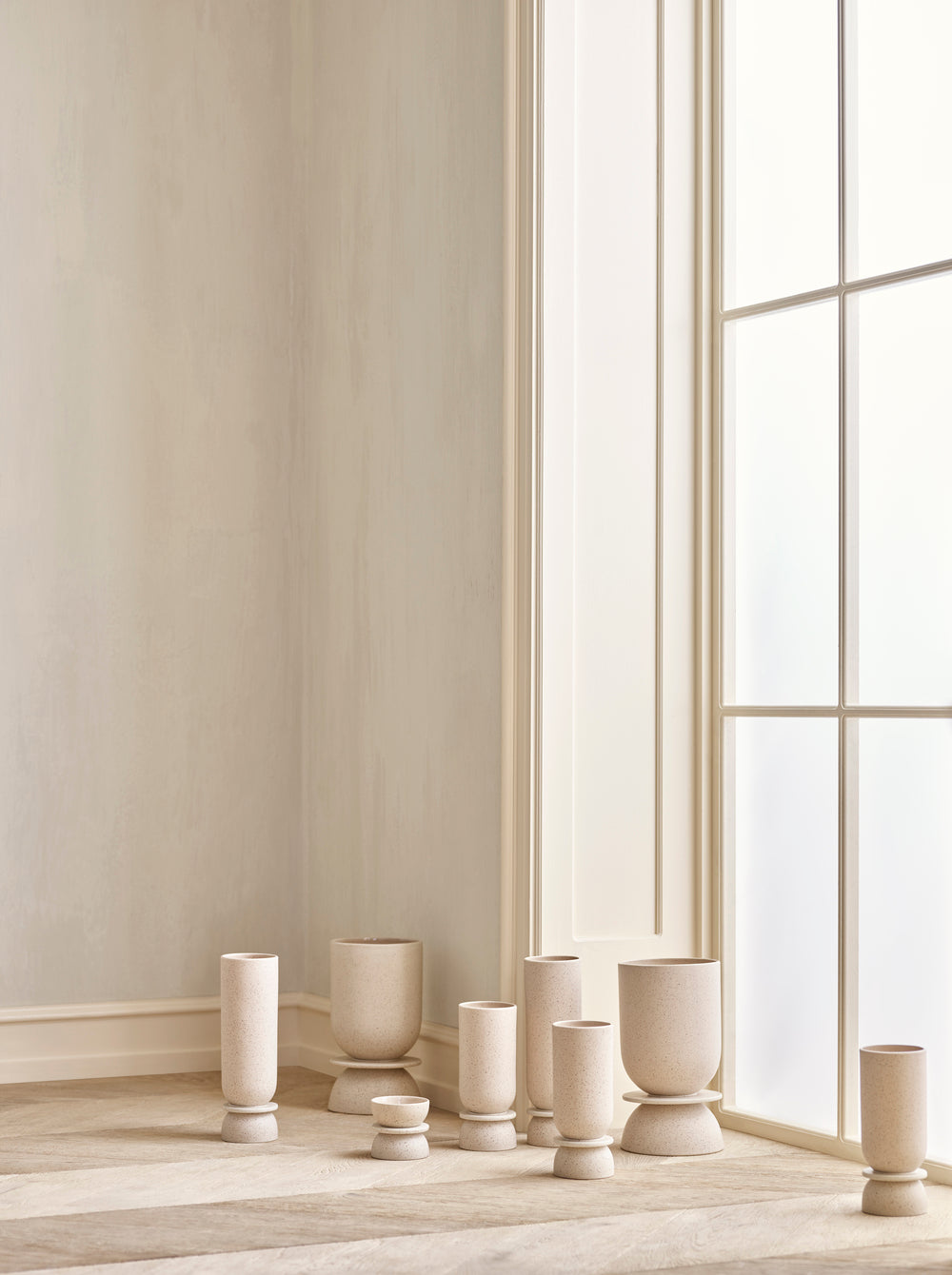 Stunde Vase weiße Keramik