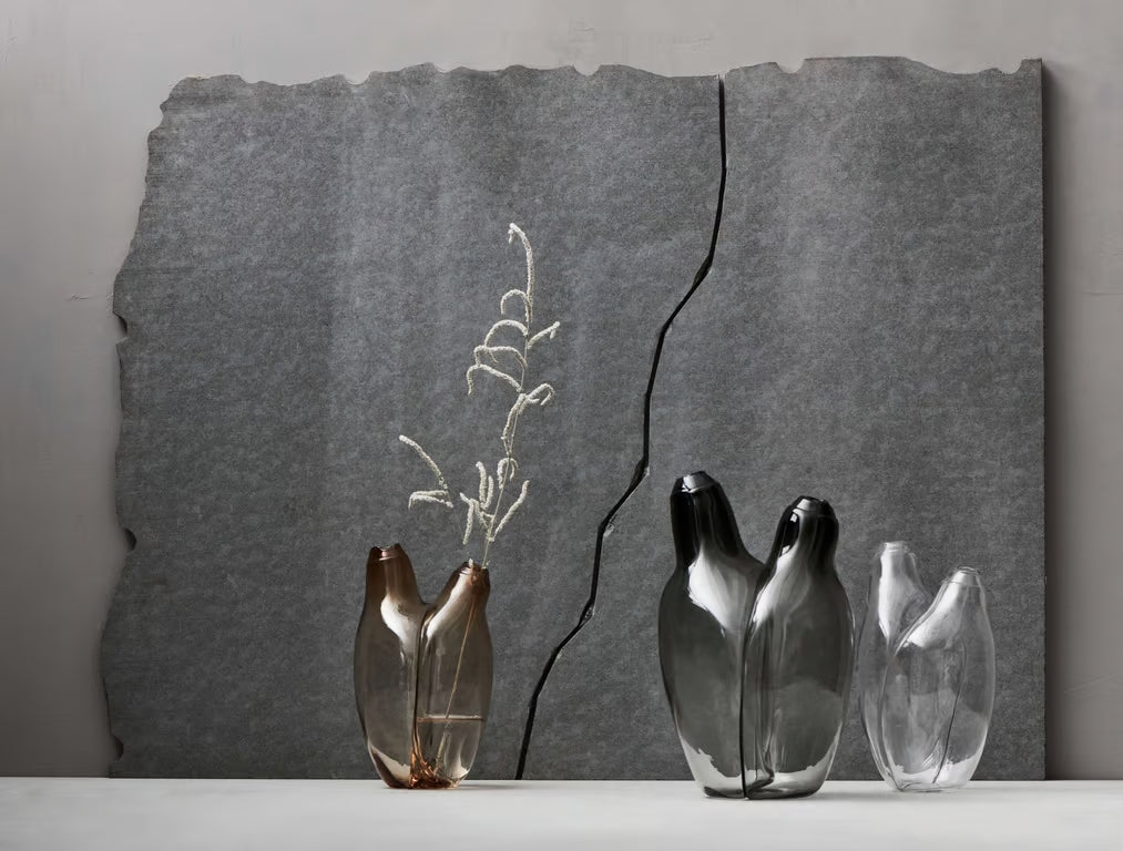 Umarmung Vase braunes Glas