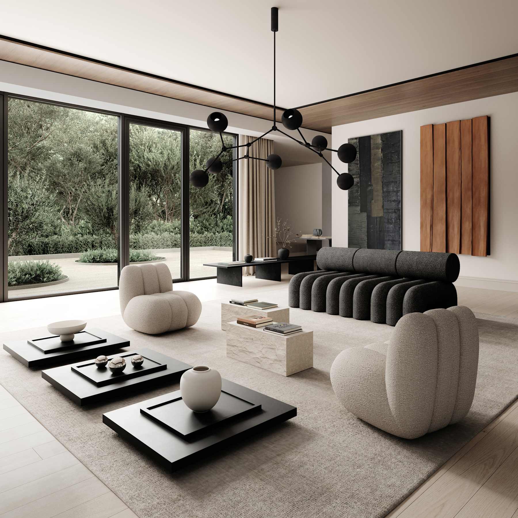 Fauteuil TOE beige bouclé