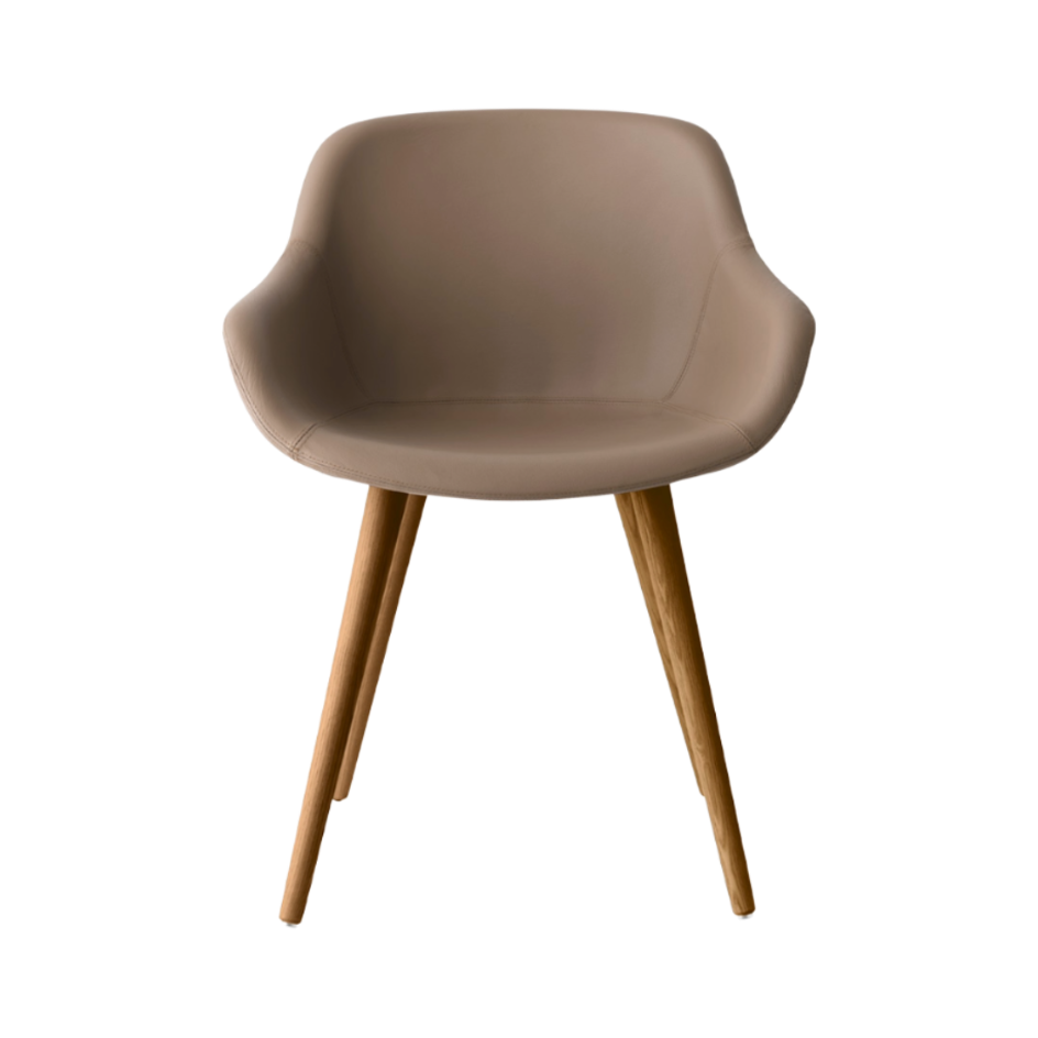 IGLOO stoel met een notenhouten basis