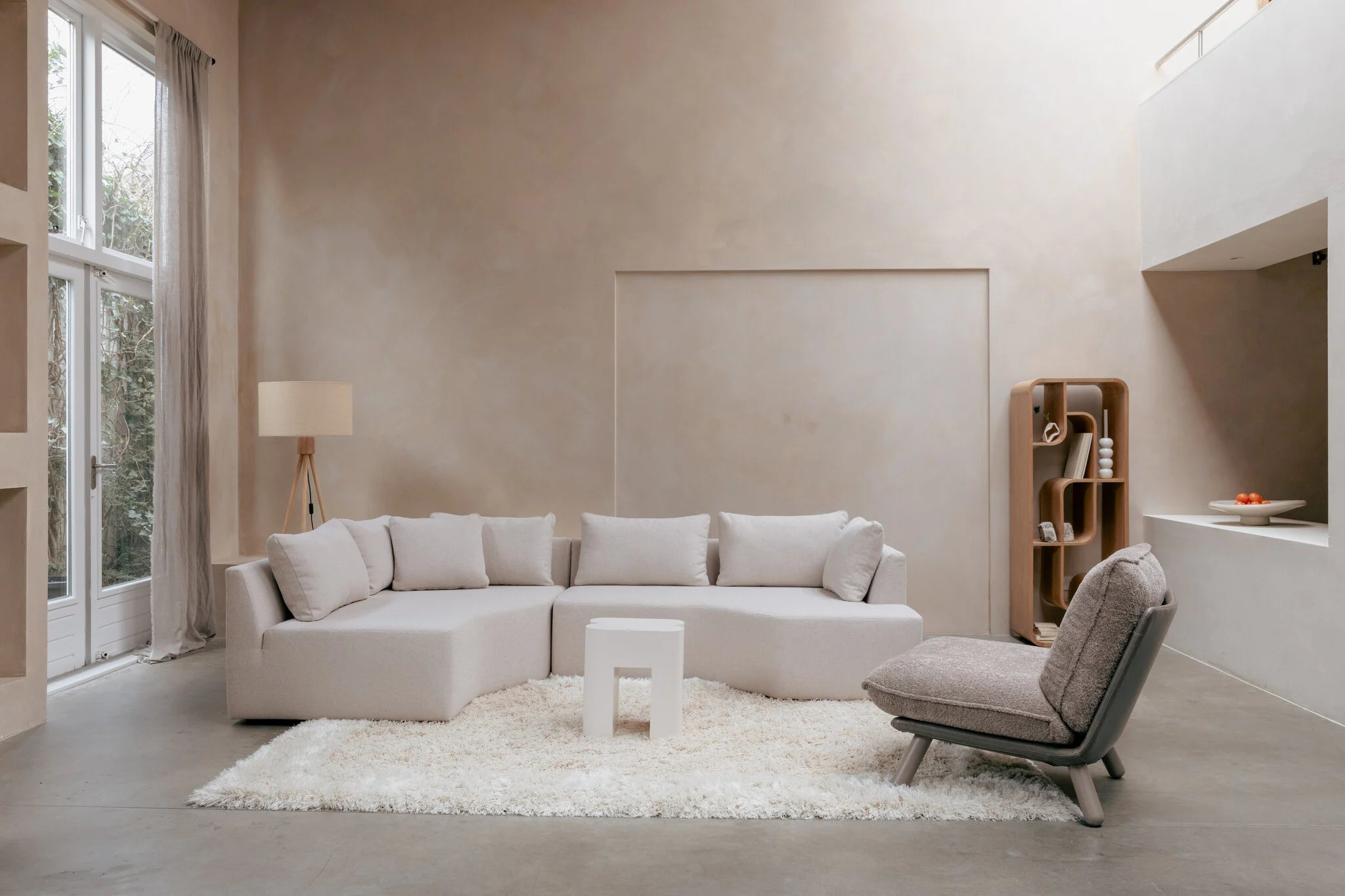 PROSPER modular sofa - left-sided chaise longue in sand