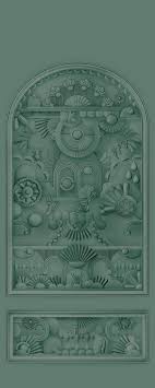 Textilwandbild im Art-Déco-Stil in Bogenform GREENHOUSE GATHERING ARCH dunkelgrün