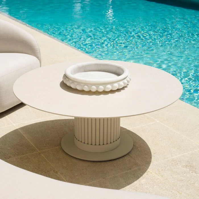 VOLTERRA Outdoor Coffee Table Cream Ceramic