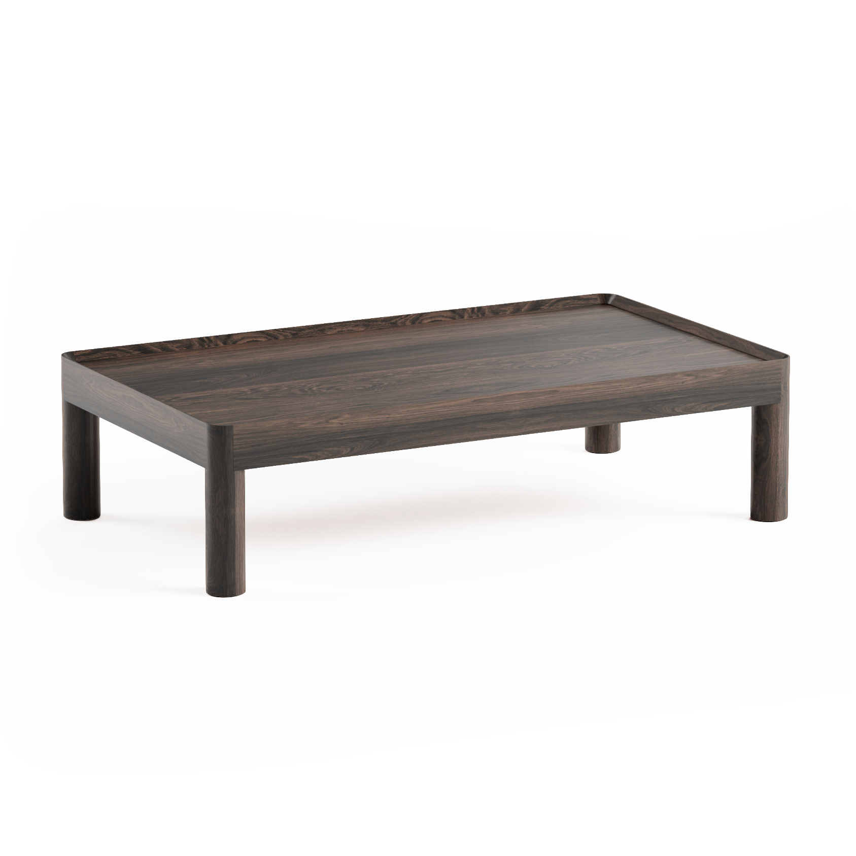 Couchtisch INSET LOW aus schwarzem Eichenholz