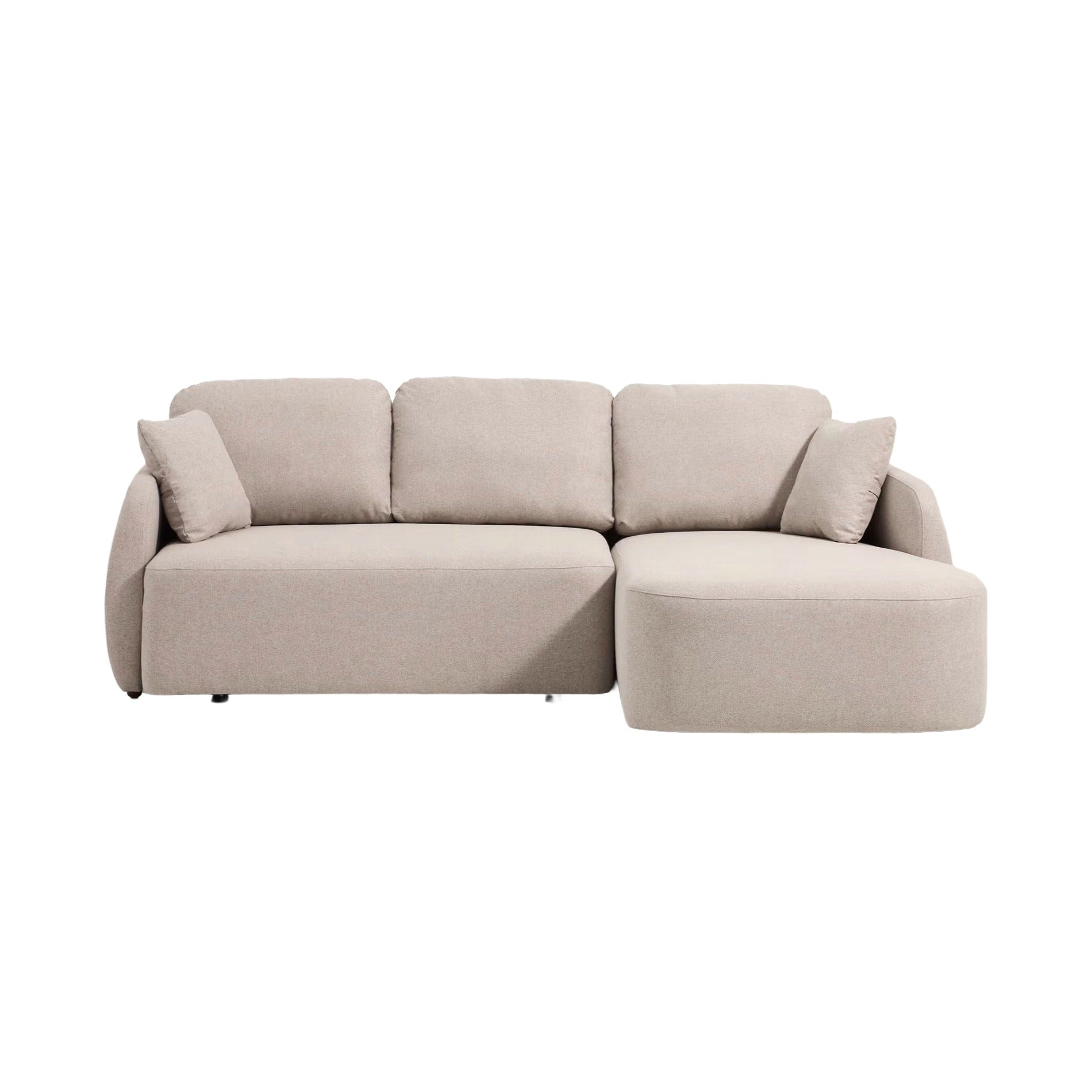 Rechtsseitige 3-Sitzer-Couch mit Schlaffunktion LAIRA beige